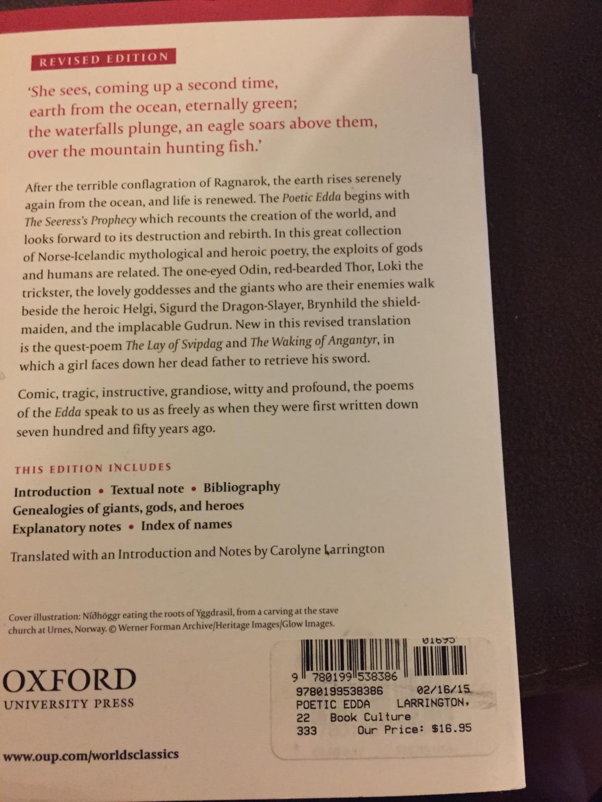 The Poetic Edda (Oxford World's Classics) customer photo 2