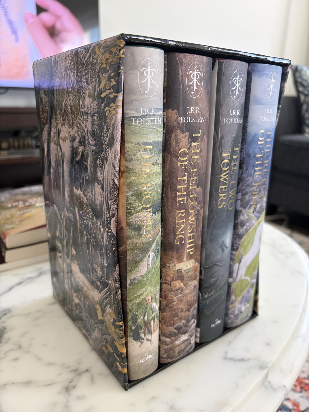 J.R.R. Tolkien 4-Book Boxed Set: The Hobbit and The Lord of the Rings: The Hobbit, The Fellowship of the Ring, The Two Towers, The Return of the King customer photo 1