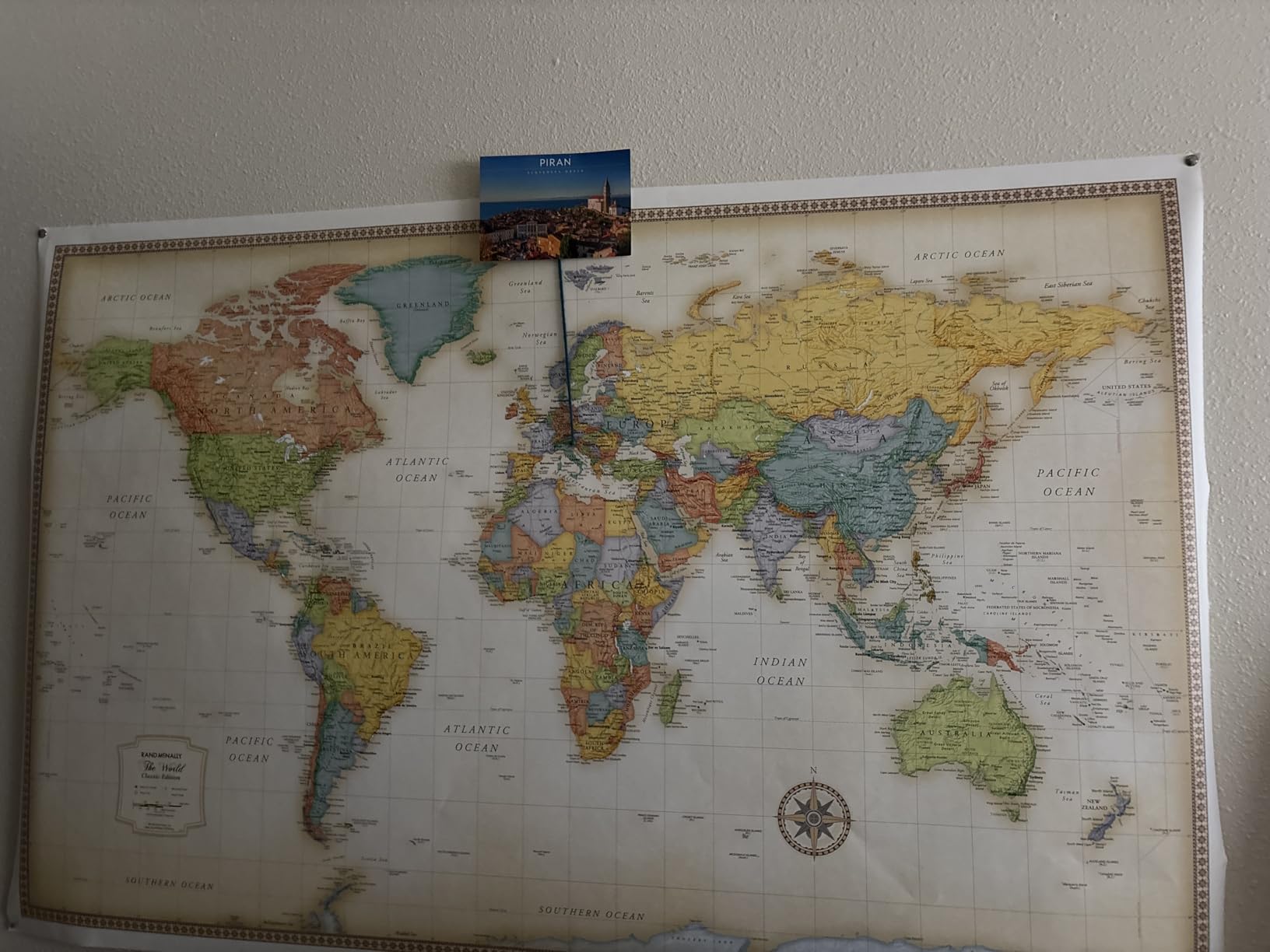 Classic Edition World Wall Map Paper Rolled customer photo 1