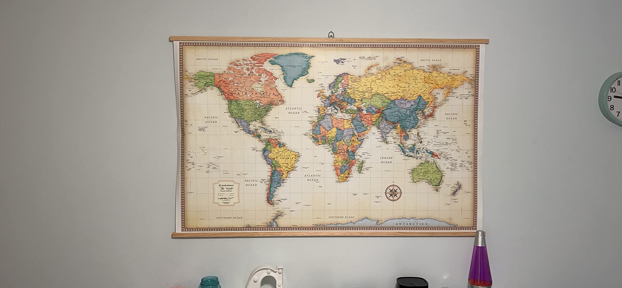 Classic Edition World Wall Map Paper Rolled customer photo 2