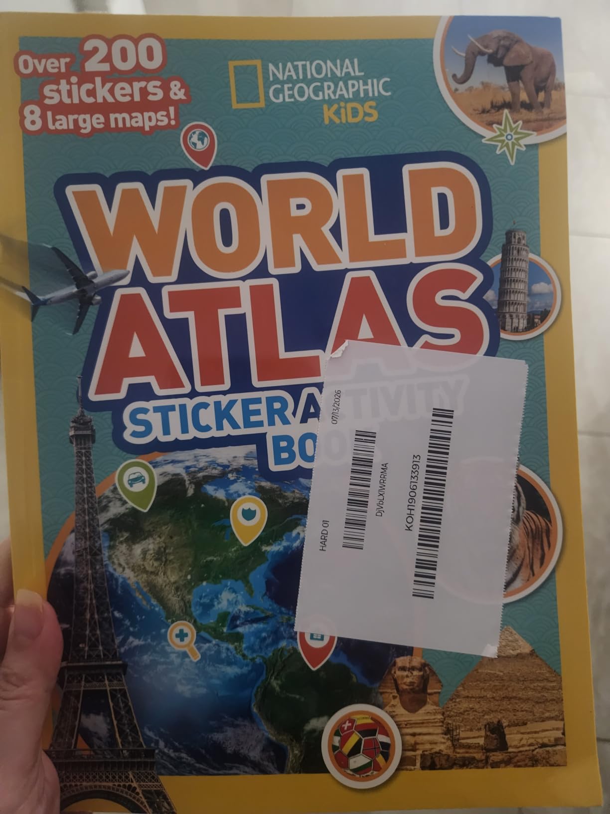 National Geographic Kids World Atlas Sticker Activity Book: Over 200 Stickers and 8 Large Maps! customer photo 2