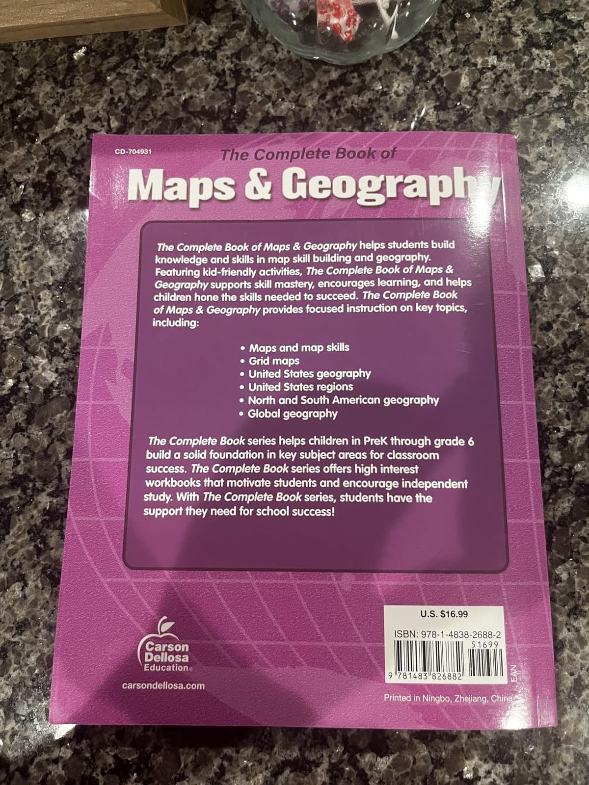 Complete Book of Maps and Geography Workbook, Global Geography for Kids Grades 3-6, United States Geography and Regions, Map Skills, Time Zones, Oceans customer photo 2