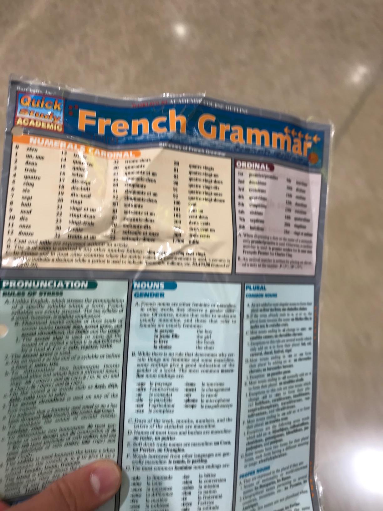 French Grammar: QuickStudy Laminated Reference Guide customer photo 2