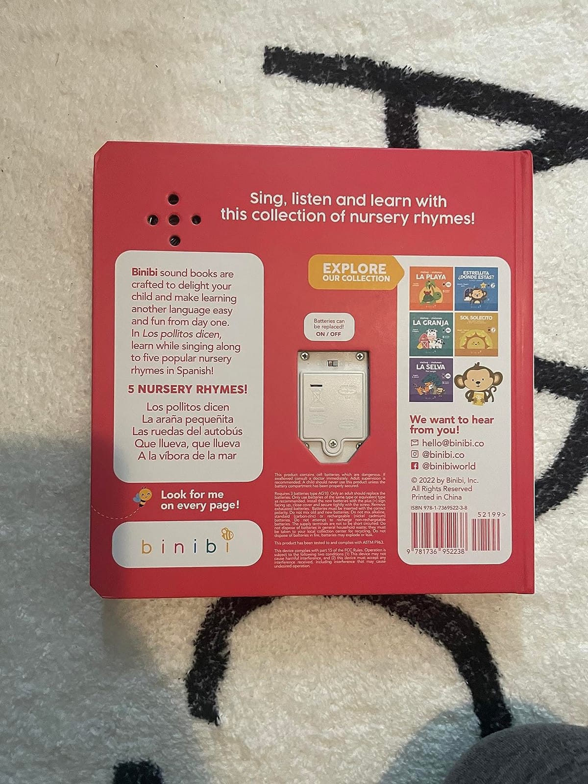Binibi Los Pollitos Dicen Bilingual Spanish Musical Book Toddlers 1-3 customer photo 2