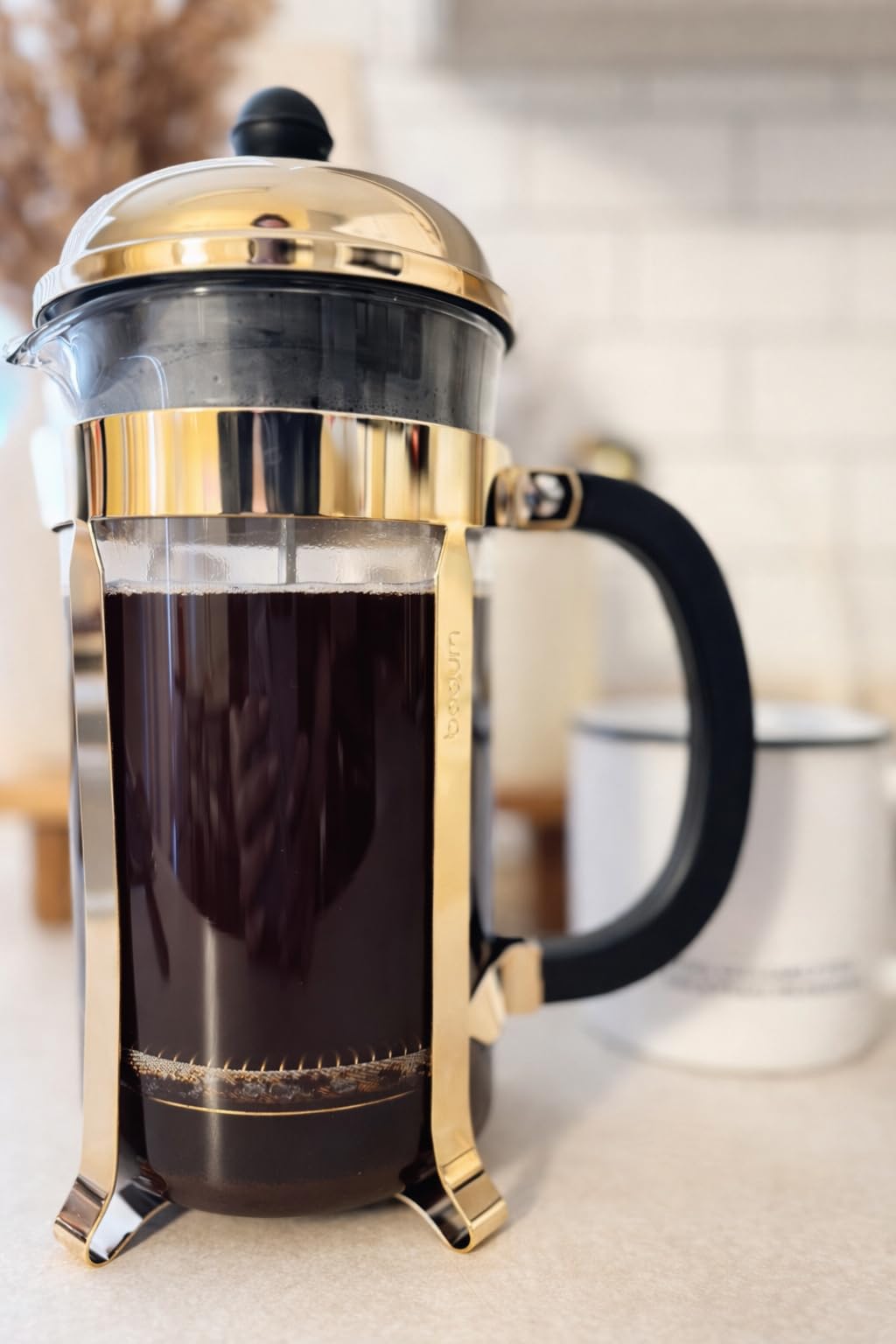 Bodum 12oz Chambord French Press Coffee Maker, High-Heat Borosilicate Glass, Polished Stainless Steel – Made in Portugal customer photo 2