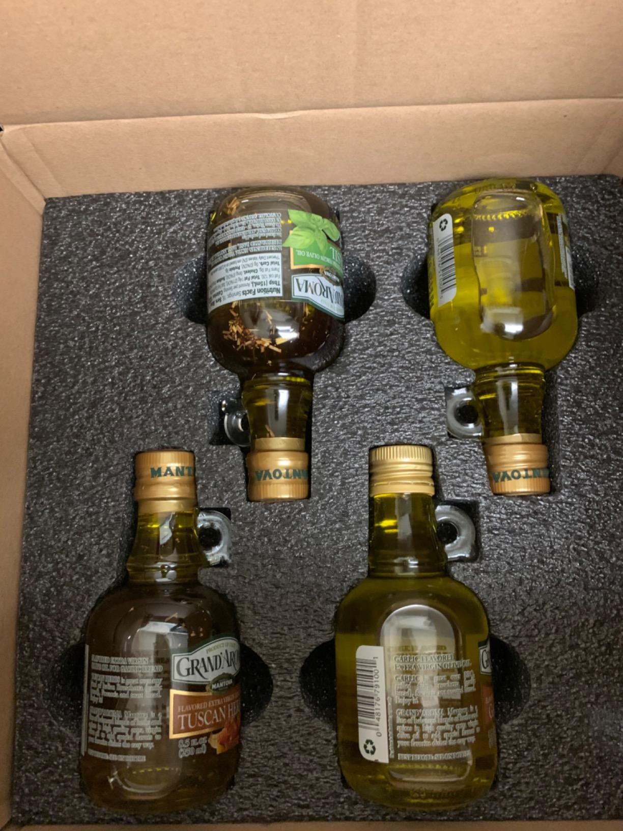 Mantova Grand’Aroma Flavored Extra Virgin Olive Oils, Variety Gift Set, made in Italy, cold-pressed, 100% natural, heart-healthy, for grilling, barbequing, smoking, and cooking, 8.5 oz customer photo 1
