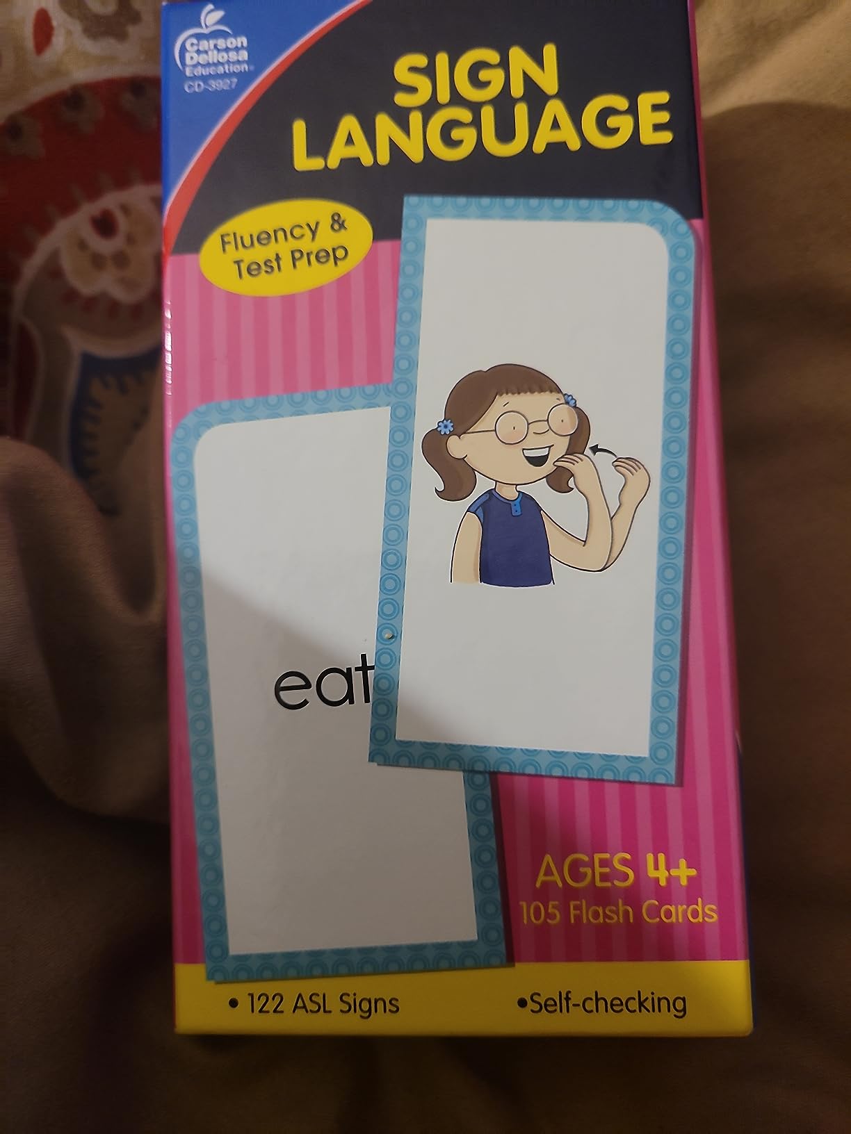 Carson Dellosa American Sign Language Flash Cards—Double-Sided, 122 ASL Signs With Illustrations and Word Associations, Alphabet, Numbers, Feelings, Animals, Food, Practice Set (105 pc) customer photo 1