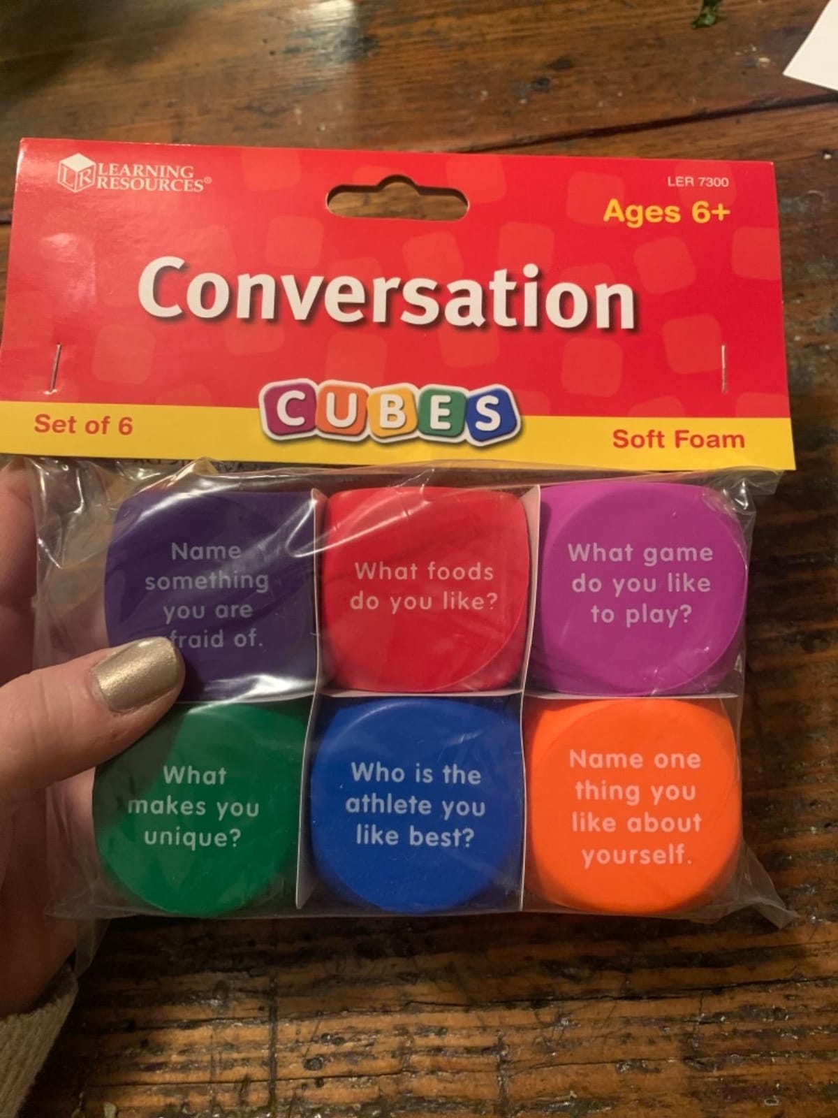 Learning Resources Conversation Cubes -Ages 6+, Foam Cubes for Social Emotional Learning, School Counselor Supplies, Speech Therapy Toys, Ice Breaker Cubes,Teacher Must Haves, 6 Pieces customer photo 1