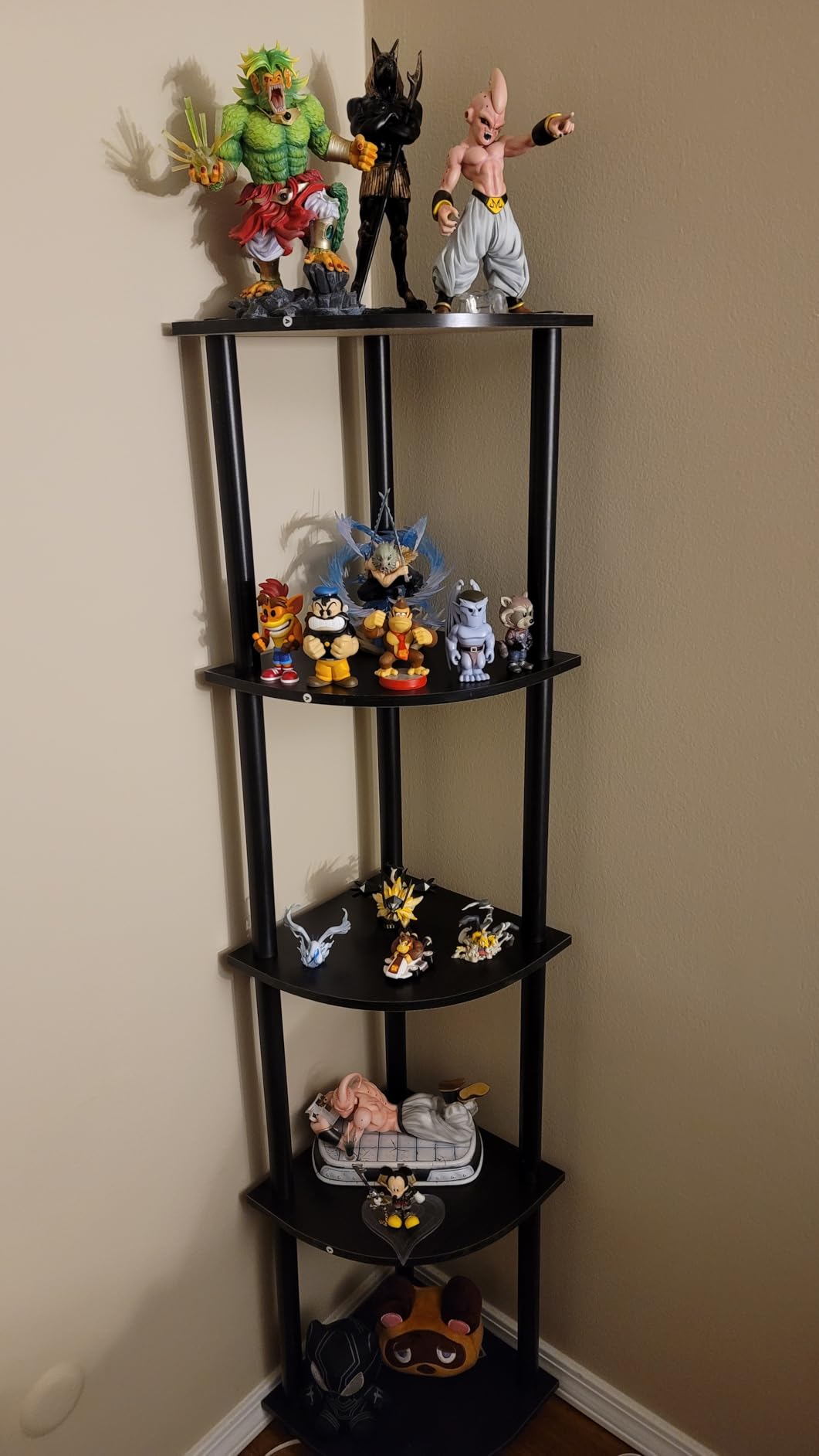 Furinno TURN-N-TUBE Corner Shelf, 5-Tier Corner Bookshelf, Open Storage Shelves, for Organization and Storage, Living Room, Home Office, Garage, Bedroom, Espresso customer photo 1