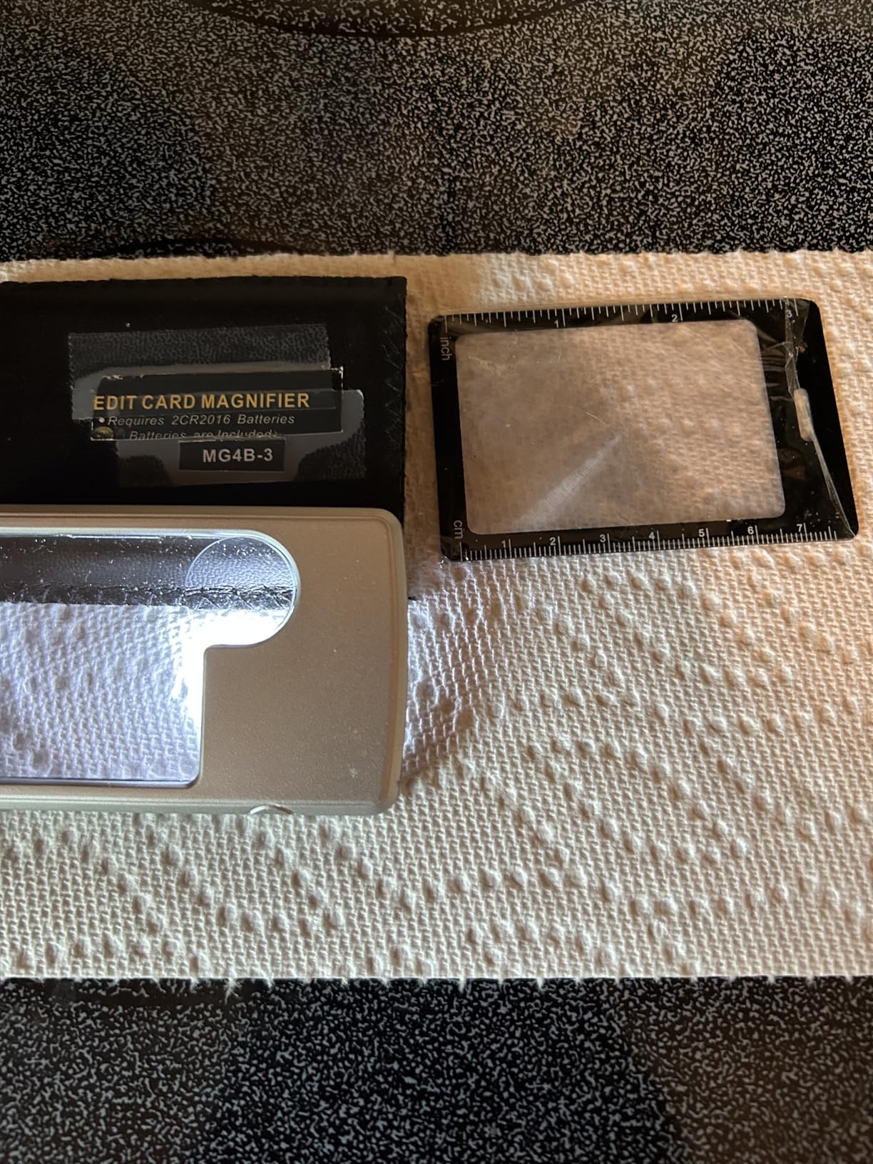 Carson MiniBrite LED Lighted Slide-Out Aspheric Magnifier with Protective Sleeve (PO-55), 5X, Gray | Aspheric Lens Handheld Magnifier with Built-In Sliding Protective Case (PO-55) customer photo 1