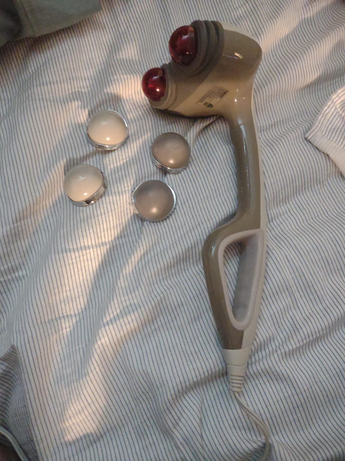 Homedics Percussion Action Massager with Heat | Adjustable Intensity, Dual Pivoting Heads | 2 Sets Interchangeable Nodes, Heated Muscle Kneading for Back, Shoulders, Feet, Legs, & Neck customer photo 1
