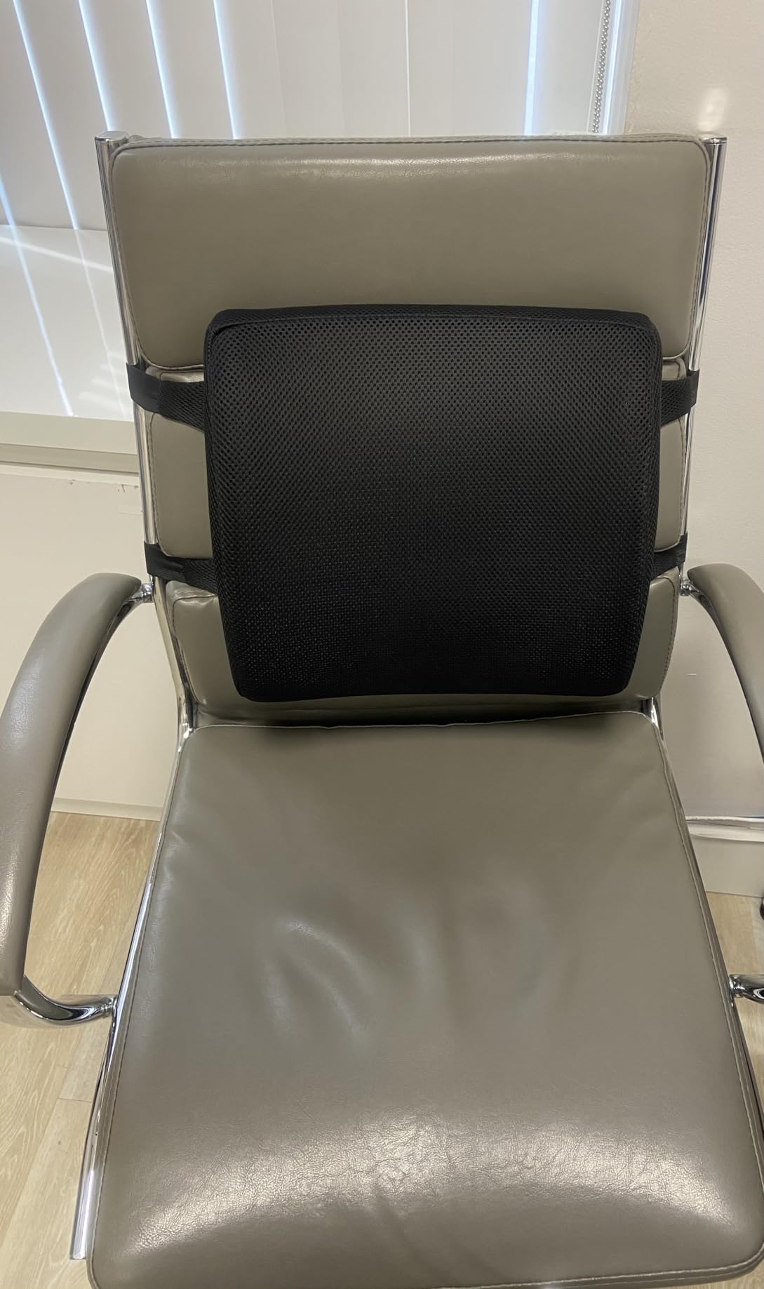 Lumbar Pillow for Chair and Car, Back Support for Office, Memory Foam Cushion with Mesh Cover - Black customer photo 2