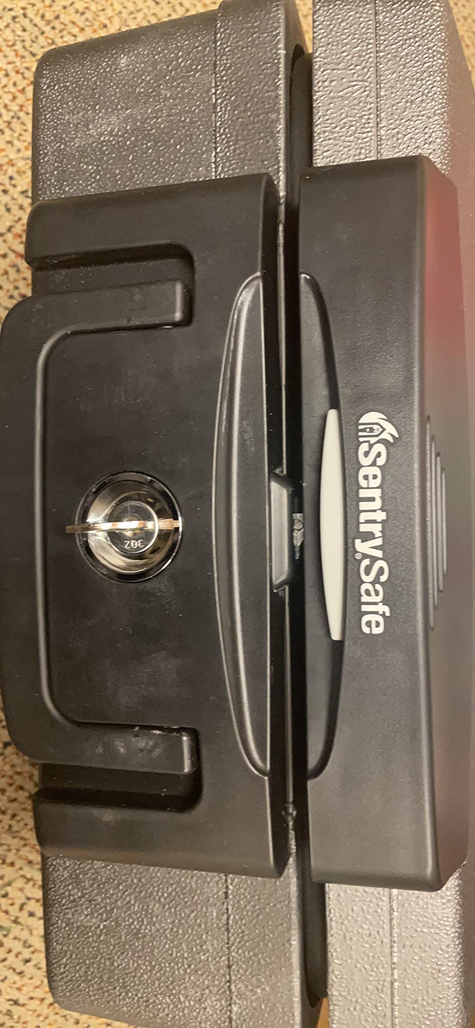SentrySafe Fireproof and Waterproof Safe, Black Portable Lock Box with Key Lock and Carrying Handle for Money, Passport, Exterior: 14.3 in W x 13 in D x 6.1 in H, H0100 customer photo 1
