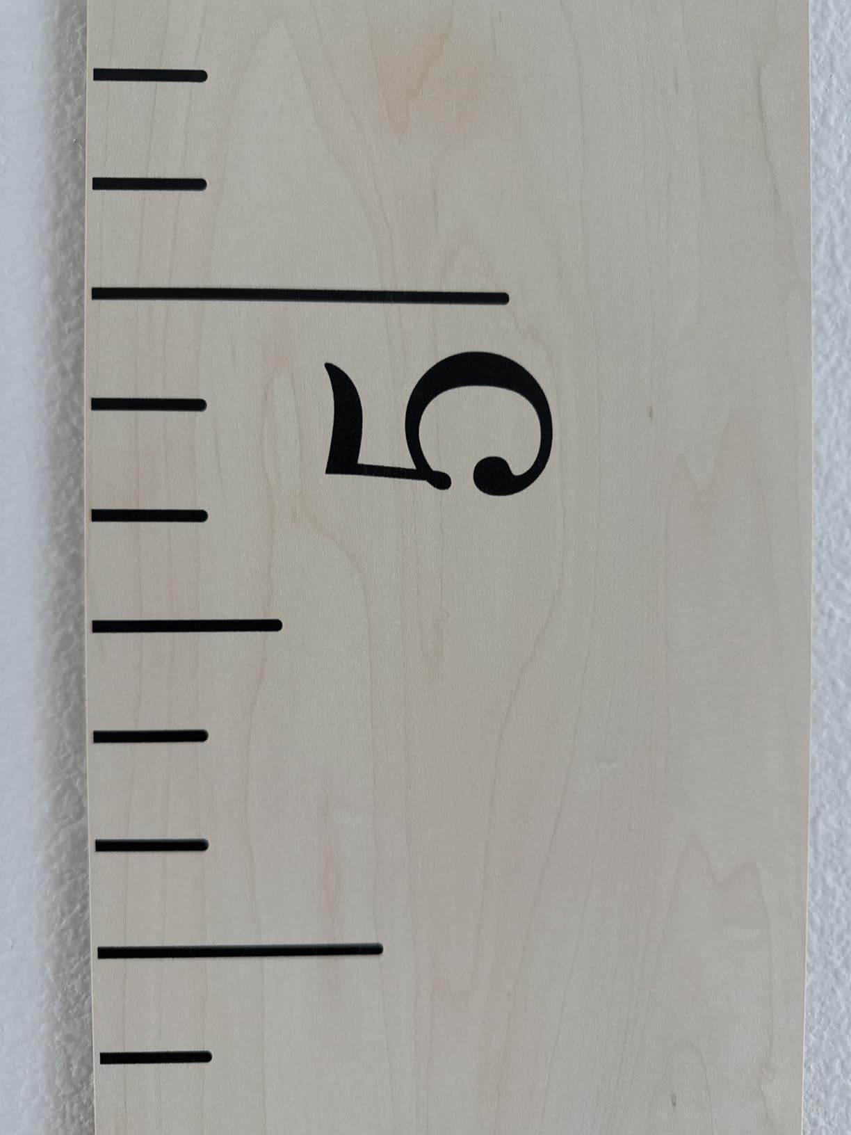 Growth Chart Art | Hanging Wooden Height Growth Chart to Measure Baby, Child, Grandchild - Naked Birch Classic Schoolhouse Ruler with Inches - Wall Decoration for Girls and Boys - 58