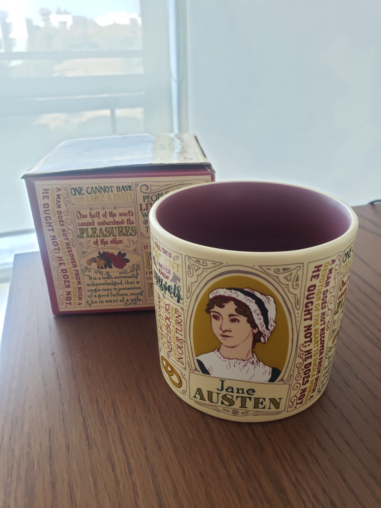 The Unemployed Philosophers Guild Jane Austen Coffee Mug - Austen's Most Famous Quotes and Depictions, Comes in a Fun Gift Box, 14 oz customer photo 2