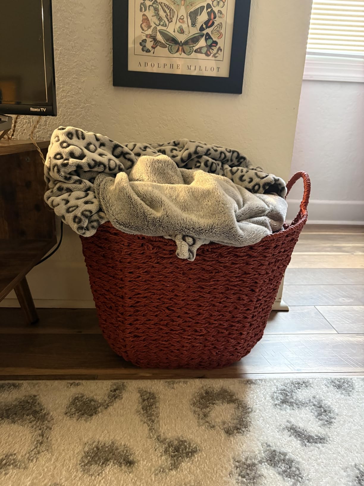 Household Essentials ML-4002 Tall Water Hyacinth Wicker Basket with Handles | Natural, Brown, Natural customer photo 1
