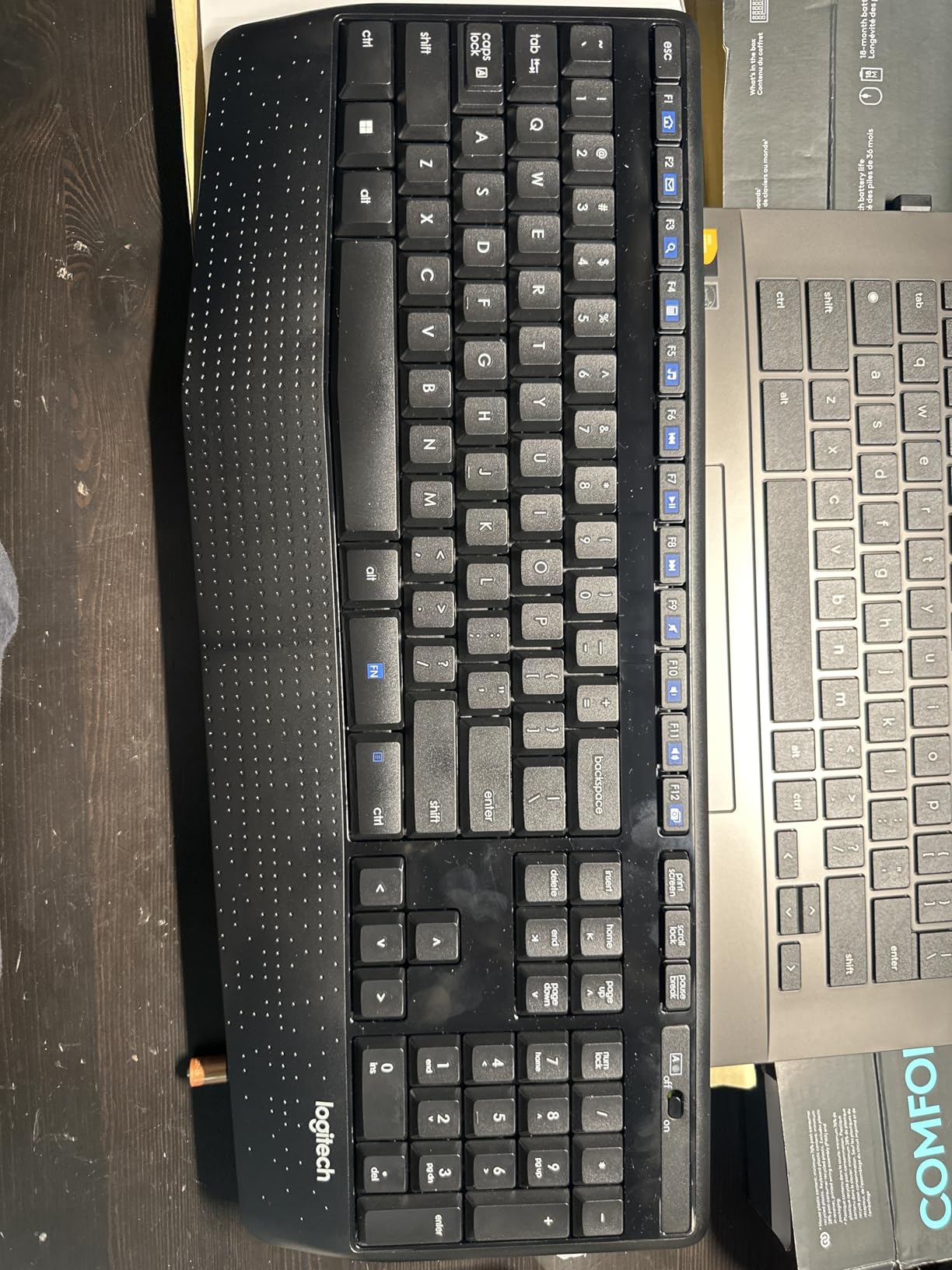 Logitech MK345 Full Size Wireless Keyboard and Mouse Combo - Black | Full size keyboard with integrated palm rest, compact right handed mouse, connect via single included USB-A Nano Receiver customer photo 2