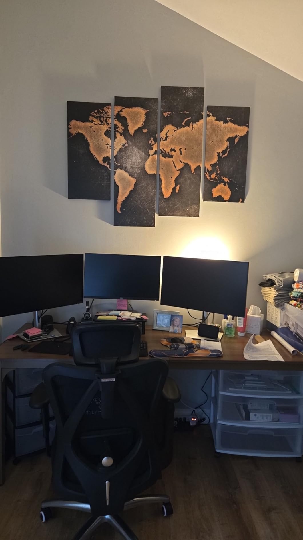 General World Map Black Background Wall Art Painting Pictures Print On Canvas Art The Picture For Home Modern Decoration customer photo 1