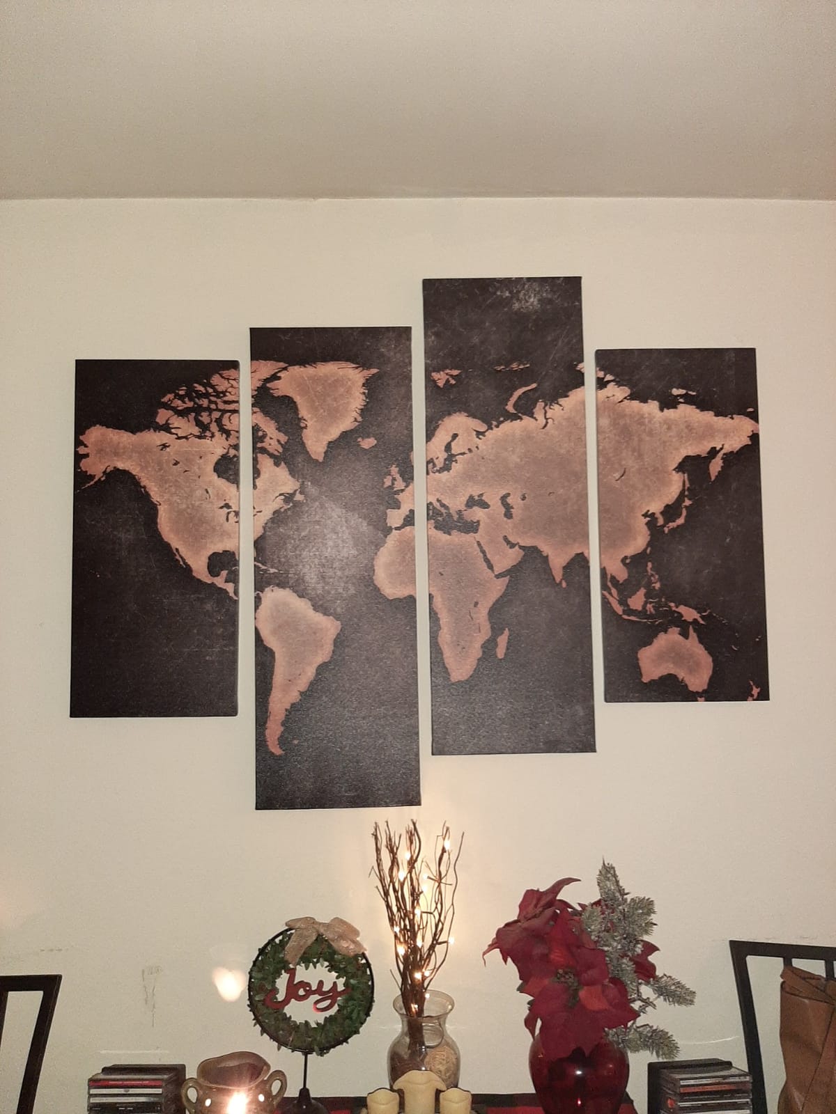General World Map Black Background Wall Art Painting Pictures Print On Canvas Art The Picture For Home Modern Decoration customer photo 2