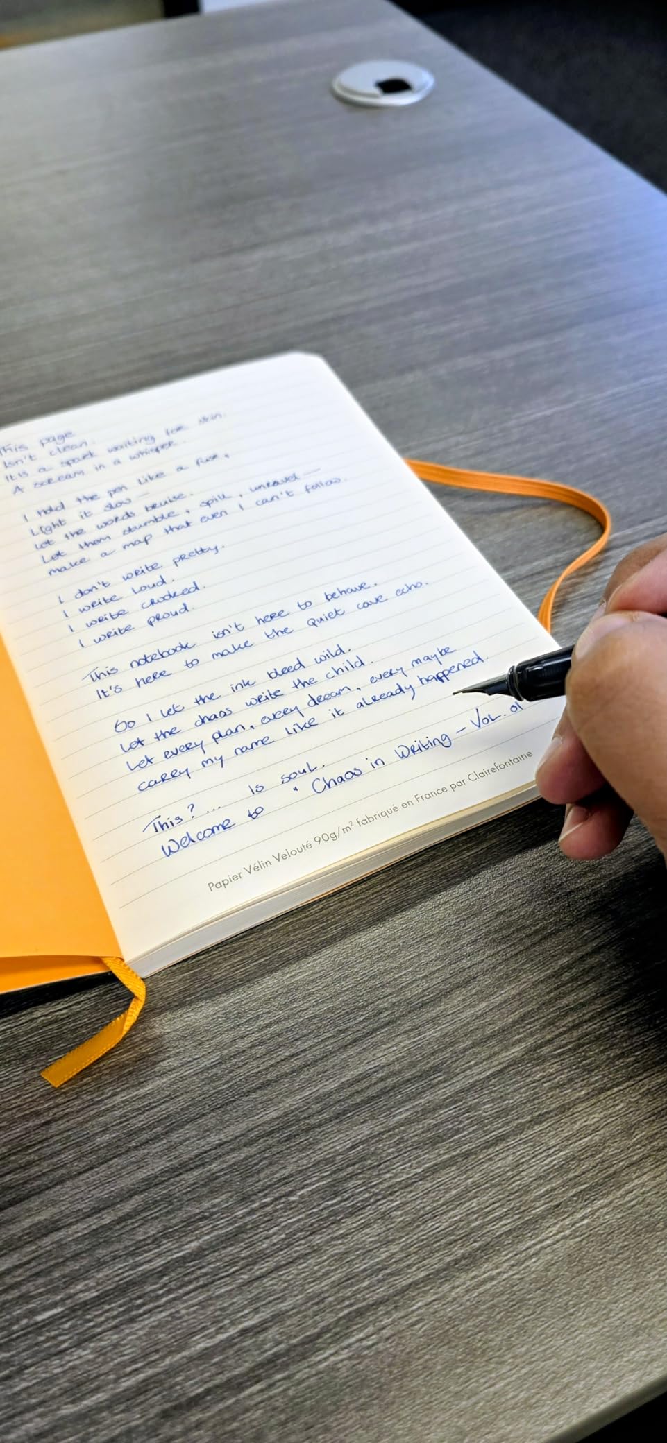RHODIA 117406C - Anise Soft Notebook - A5 - Lined - 160 pages - Clairefontaine Ivory Paper 90 g/m - Bookmark, Elastic Closure - Faux Leather Cover - Rhodiarama Collection customer photo 1