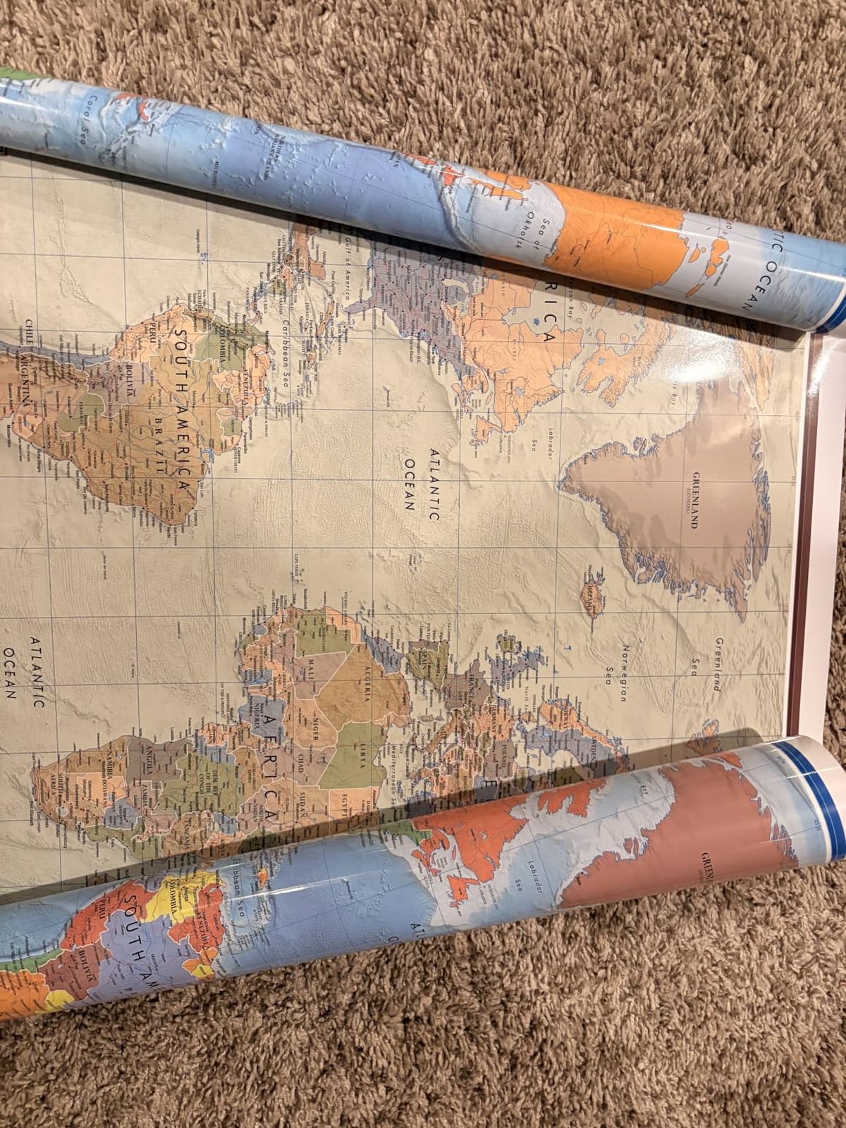24x36 World and USA Classic Premier 3D Two Wall Map Set (Laminated) customer photo 1