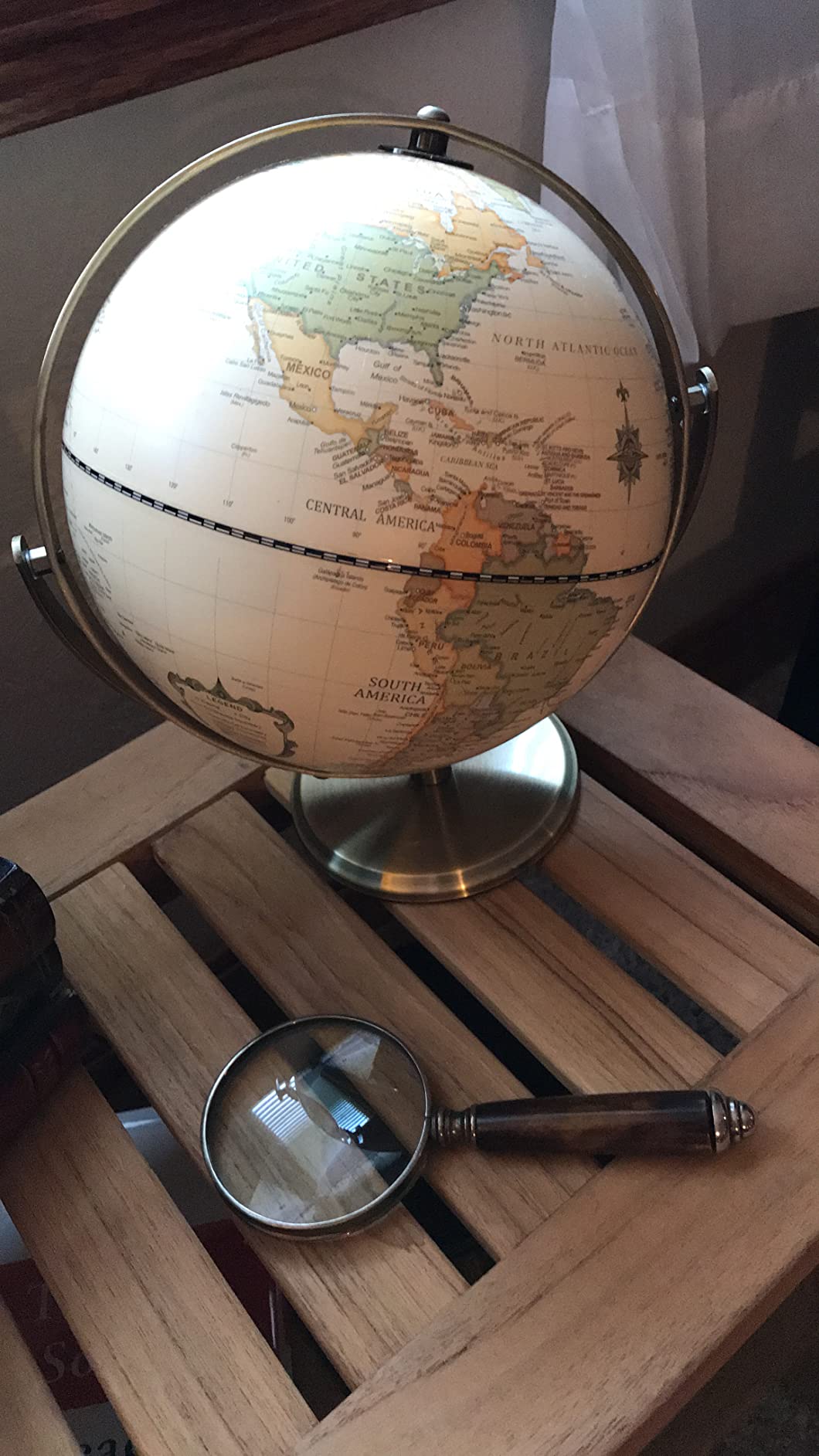 Exerz 12 Inches Antique World Globe Rotating Vintage Color Modern Map customer photo 1