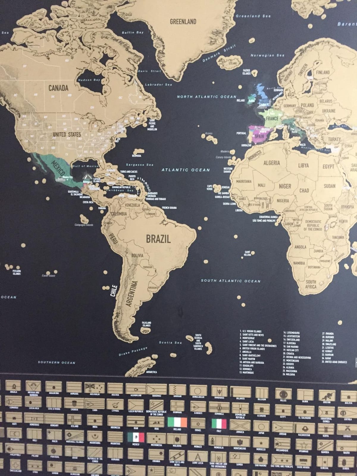 Scratch Off World Map Poster – Deluxe Travel Map, Scratch Off Map of The World with US States and Country Flags, Tracks Where You Have Been, Full Accessories Set, Gift for Travelers, by Earthabitats customer photo 1