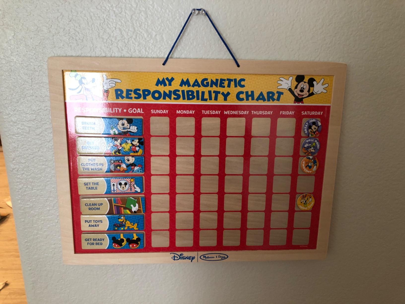Melissa & Doug Disney Mickey Mouse Clubhouse My Magnetic Responsibility Chart - Toddler Routine, Kids Reward Board, Reward Chart for Toddlers and Kids Ages 3+ customer photo 2
