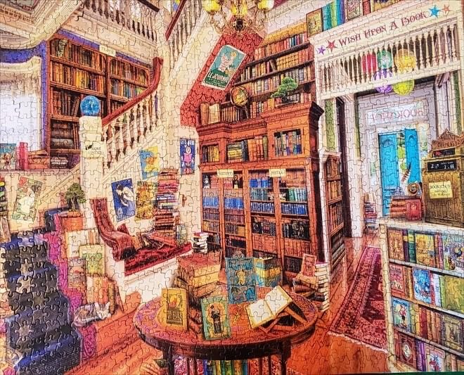 White Mountain 1000 Piece Jigsaw Puzzle Fun Library Book, Readers Paradise customer photo 2