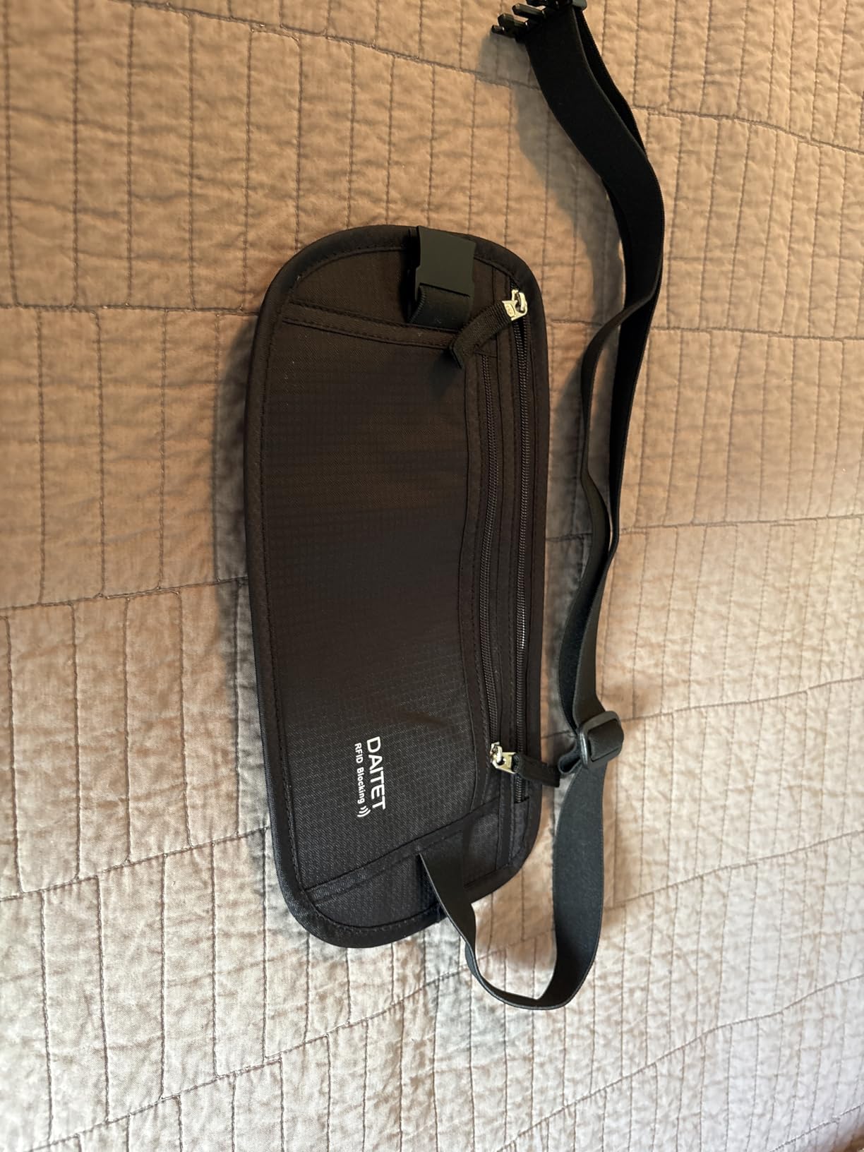 Money Belt - Passport Holder Secure Hidden Travel Wallet with RFID Blocking, Undercover Fanny Pack (Black) customer photo 1