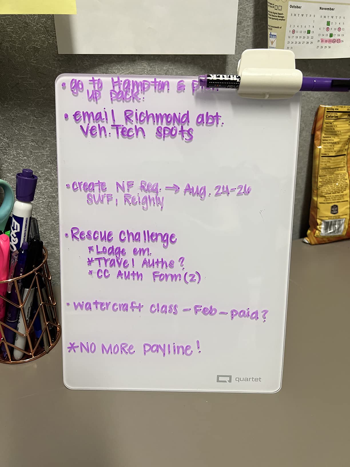 Quartet Dry Erase White Board 9