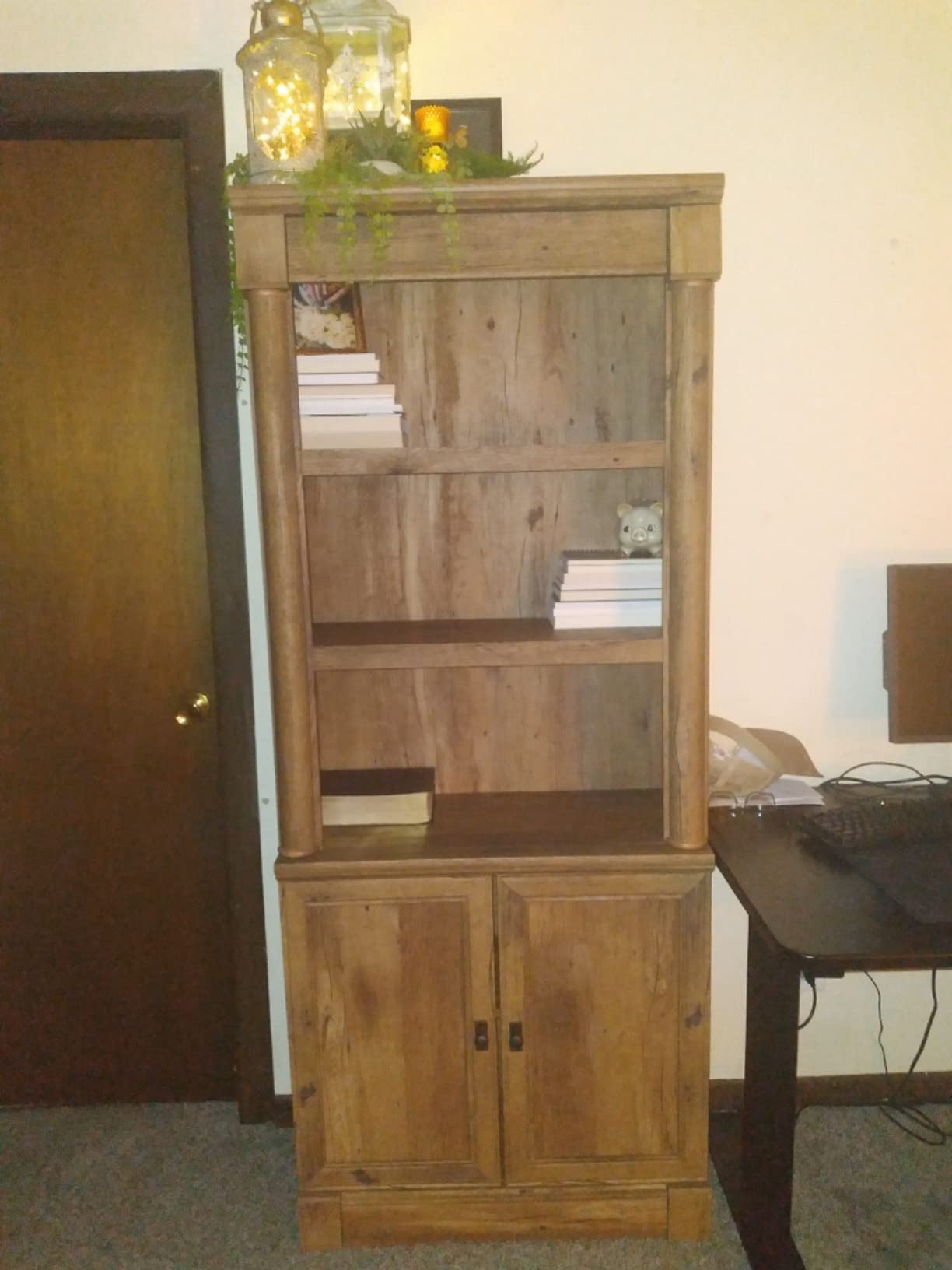 Sauder Palladia Bookcase with Doors, Multiroom Storage, Library Bookcase, Vintage Oak Finish customer photo 1