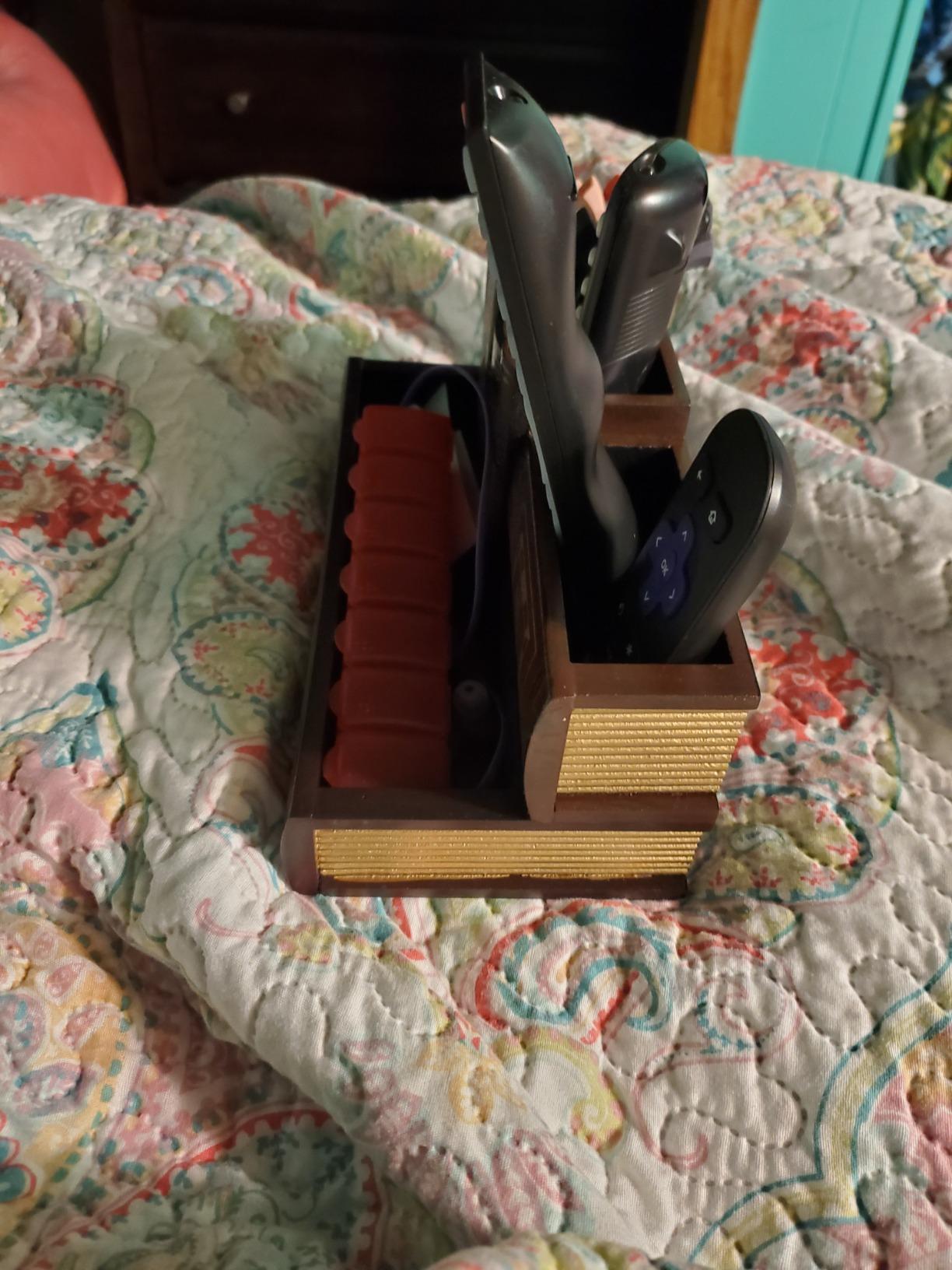 Tosnail Decorative Pen Holder with Storage Compartment, Wooden Pencil Holder and Organizer, Antique Library Books Design Pen Cup Caddy for Office Supplies, Countertop, Desk, Table customer photo 1