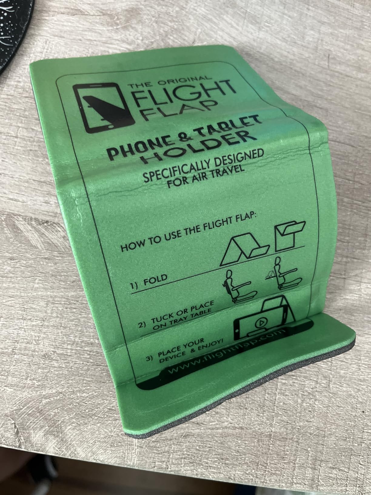 Flight Flap - Foldable Airplane Phone Holder, Travel Phone Stand, Green customer photo 1