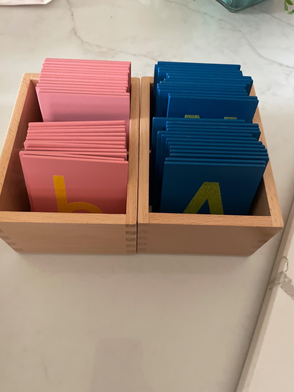 Adena Montessori Lower and Capital Case Sandpaper Letters,Early Child Development Learning Material,ABC Alphabet Preschool Toy Baby English Letters Language Teaching,Montessori Flash Cards for Kids customer photo 1