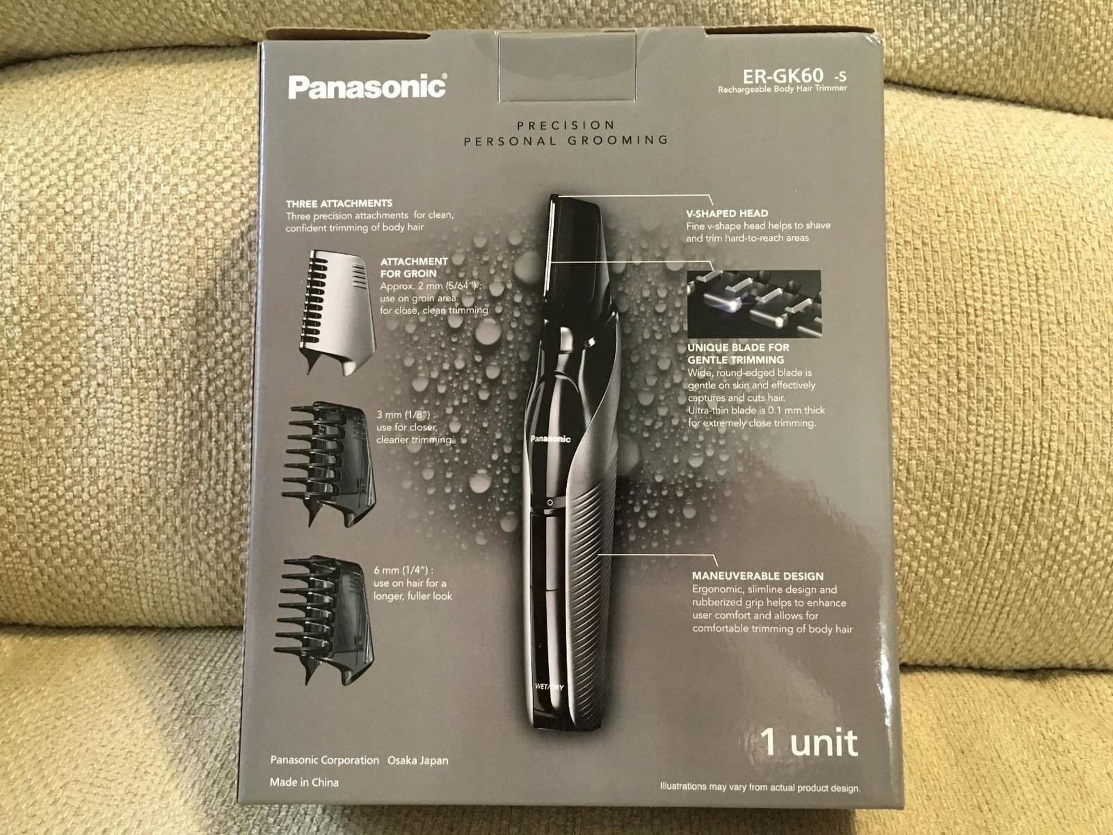Panasonic Electric Body Trimmer for Men, Cordless Washable Wet Dry Groomer with 3 Comb Attachments, Black ER-GK60-S customer photo 2