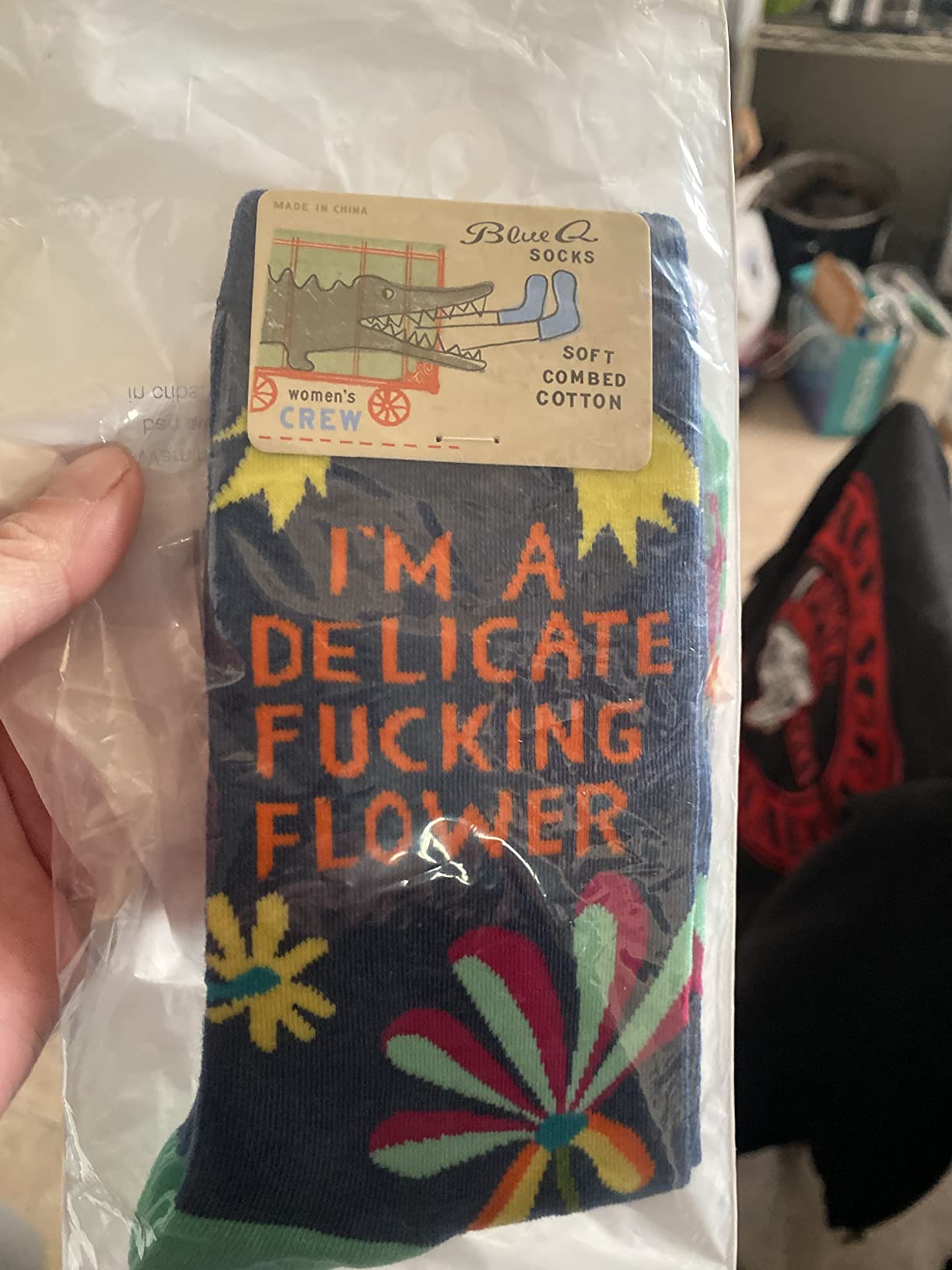 Hi. I Don't Care Crew Socks customer photo 2