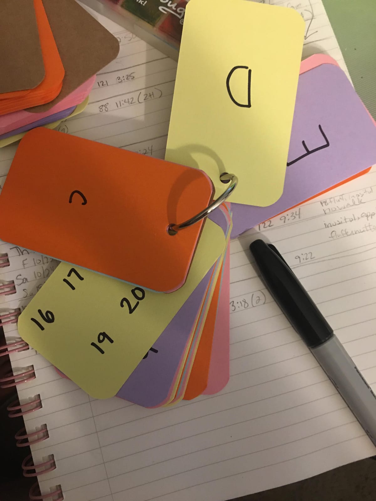 Koogel 300PCS Flash Cards with Ring, Colored Index Cards, 2.2 x 3.5 Inch customer photo 1