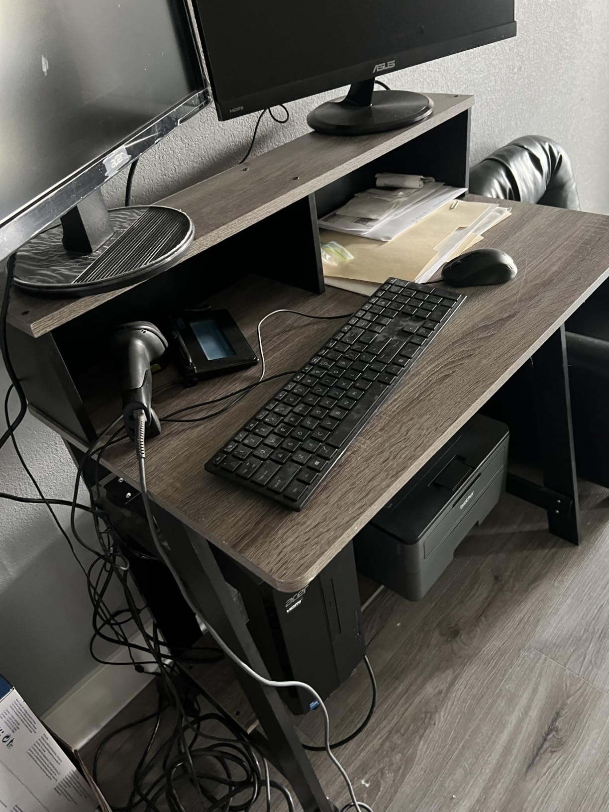 Furinno Simplistic A Frame Computer Desk, Dark Walnut customer photo 1
