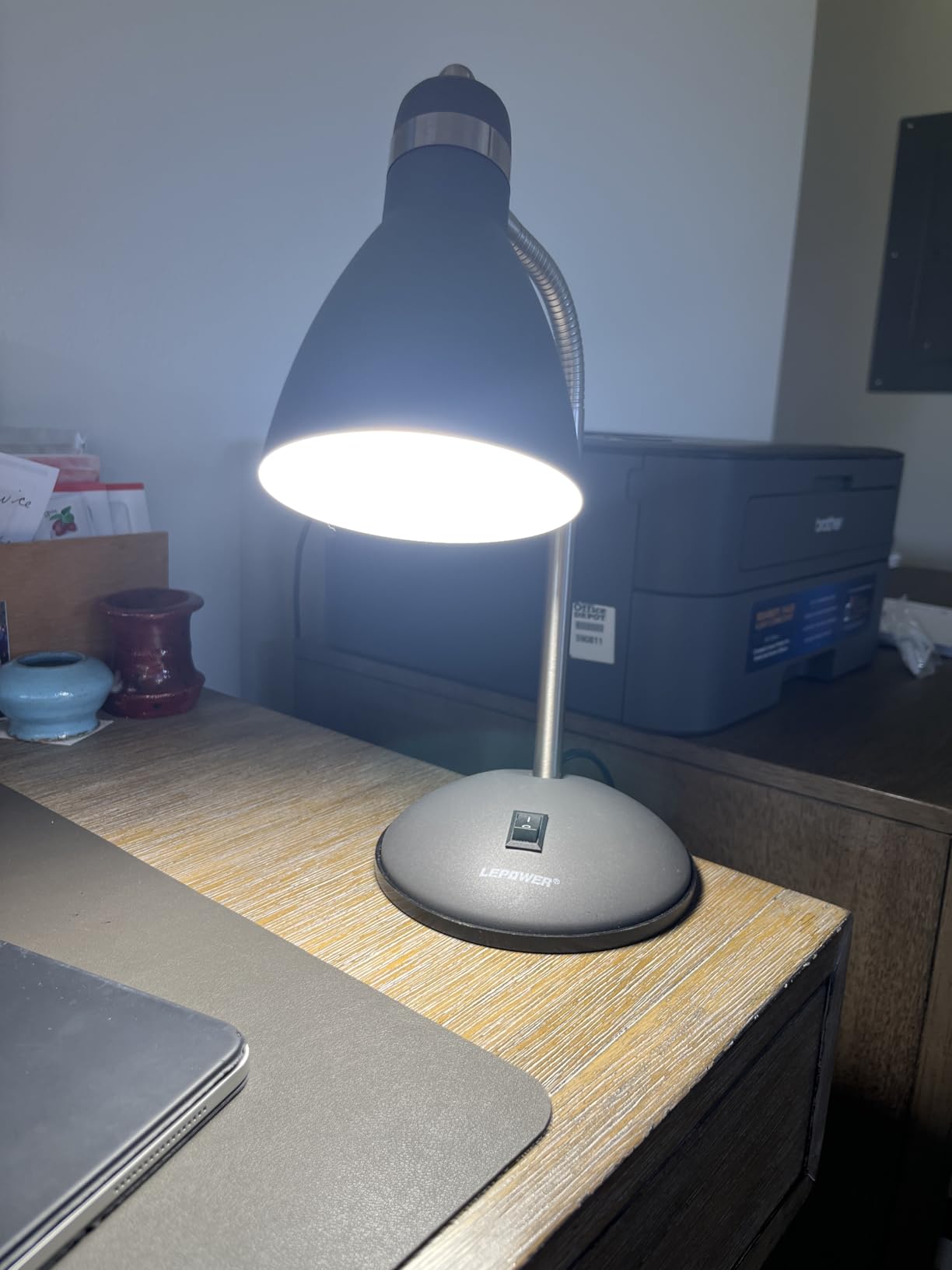LEPOWER Metal Desk Lamp, Adjustable GooseNeck Reading Light for Bedroom customer photo 2