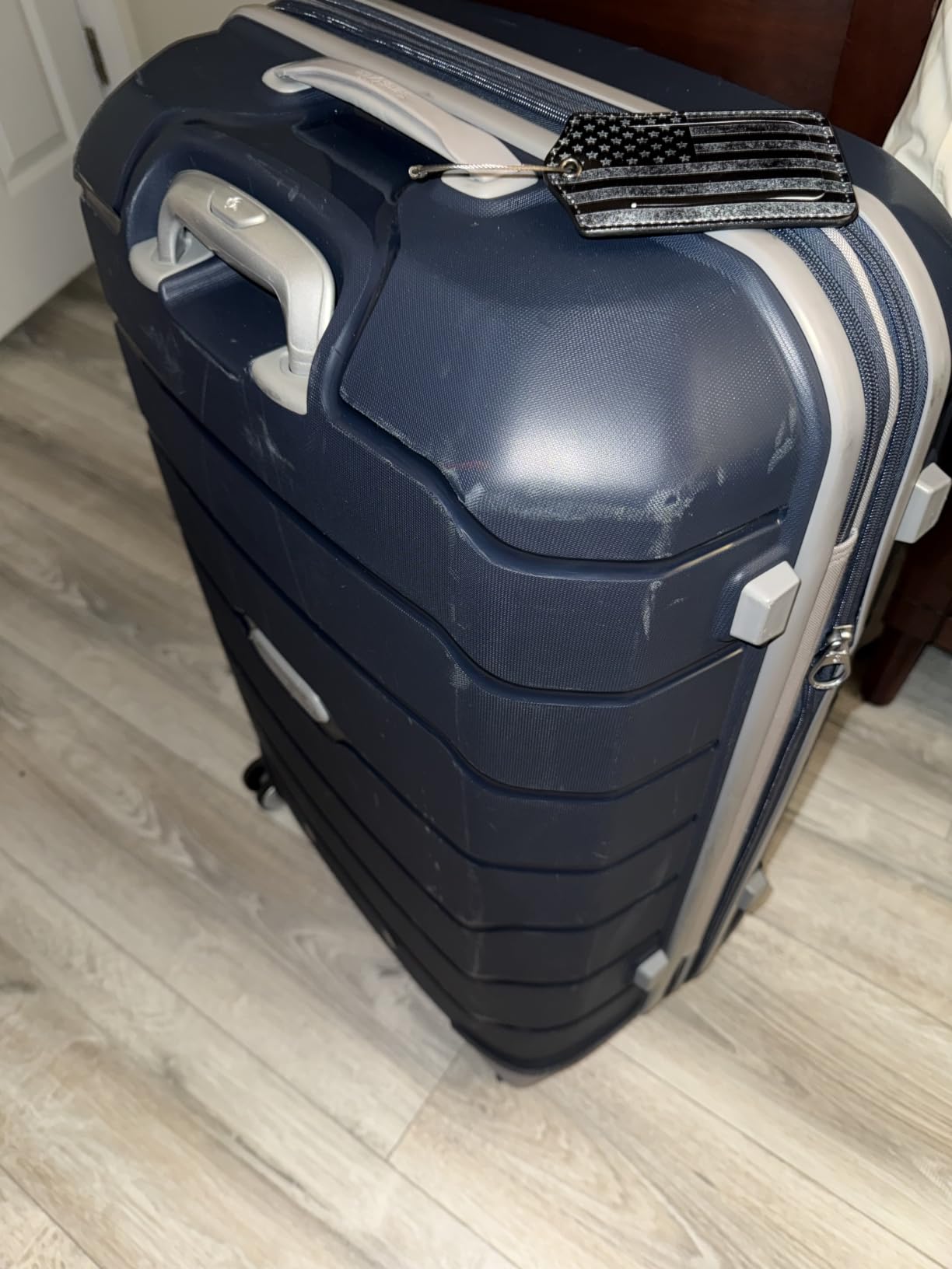 Samsonite Freeform Hardside Carry-On Luggage with Spinner Wheels - Hardshell Suitcase - TSA, Airline-Approved - Expandable Hard Shell, Smooth Rolling Wheels for Lightweight Travel - Navy customer photo 1