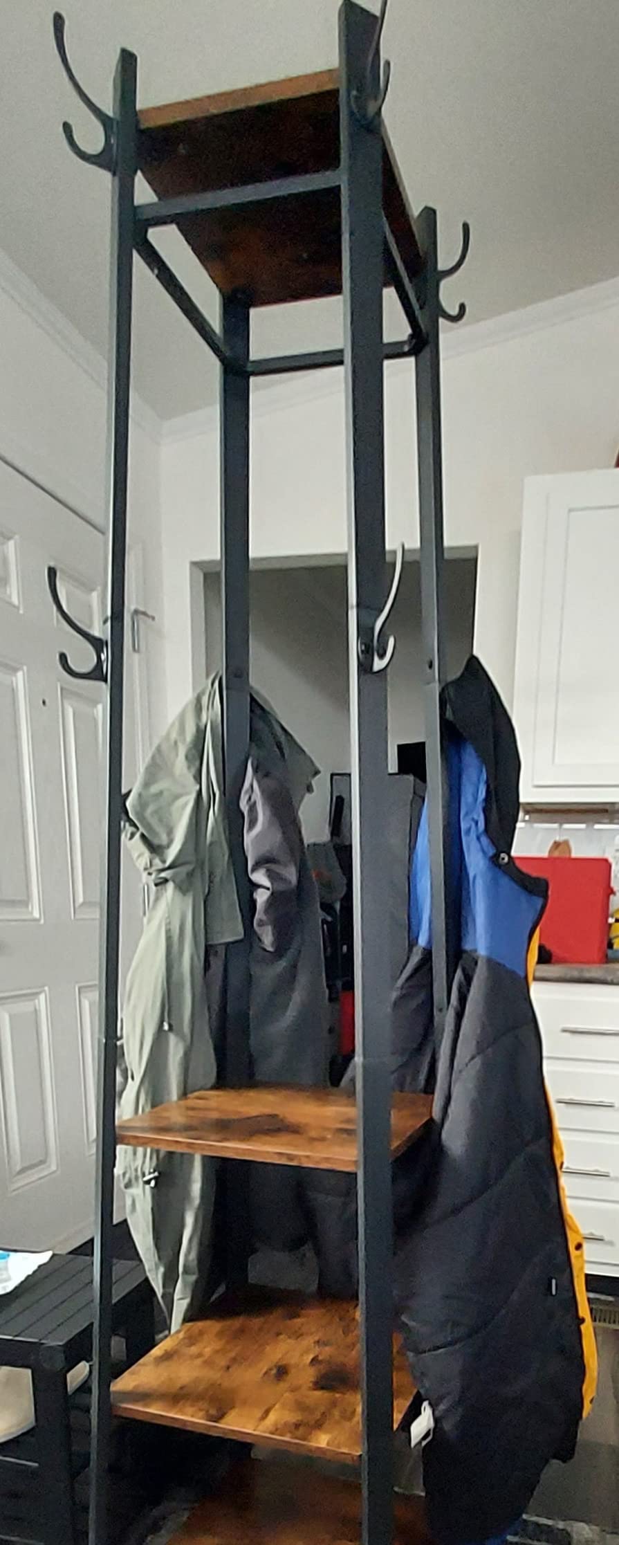 VASAGLE Coat Rack Freestanding, Hall Tree with 2 Shelves customer photo 2