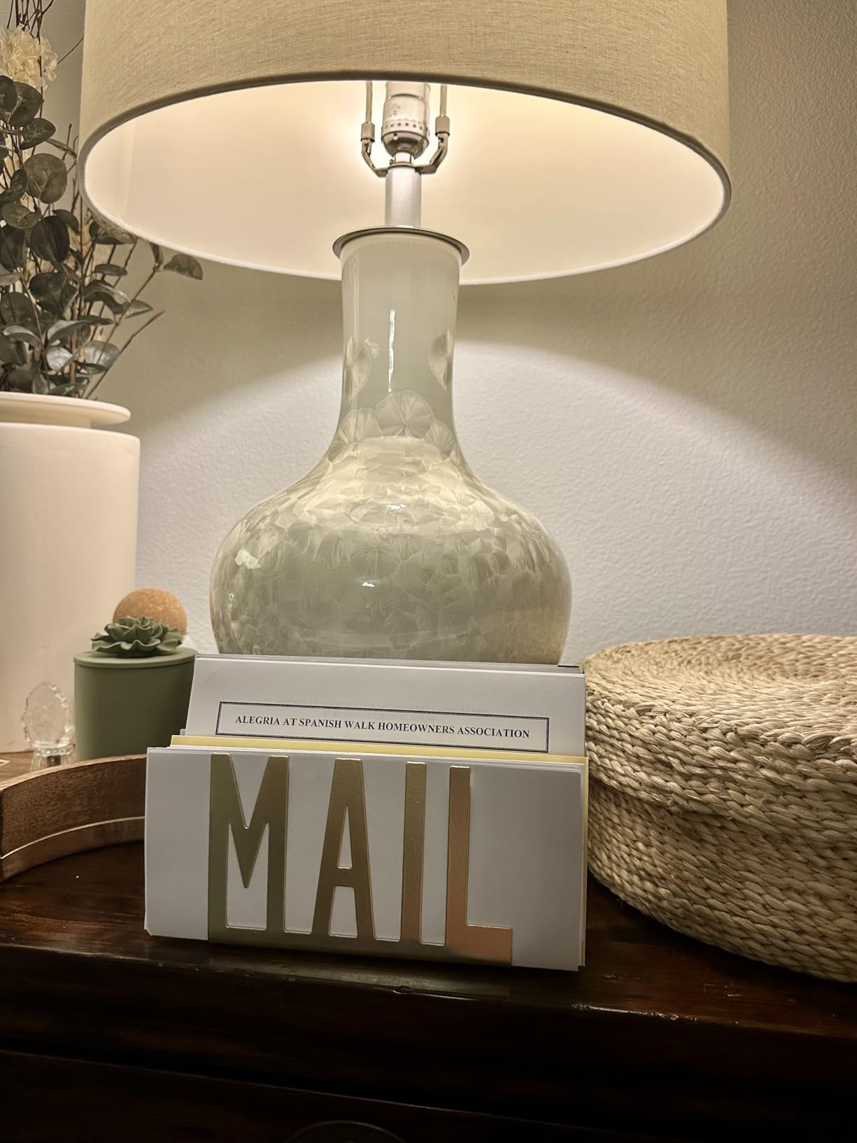 MyGift Mail Holder Organizer Countertop Modern Brass Metal with Cutout MAIL Lettering Design, Office Desktop Envelope and Document Storage Rack customer photo 1