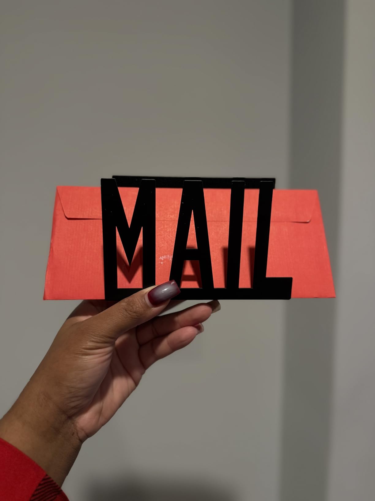 MyGift Mail Holder Organizer Countertop Modern Brass Metal with Cutout MAIL Lettering Design, Office Desktop Envelope and Document Storage Rack customer photo 2