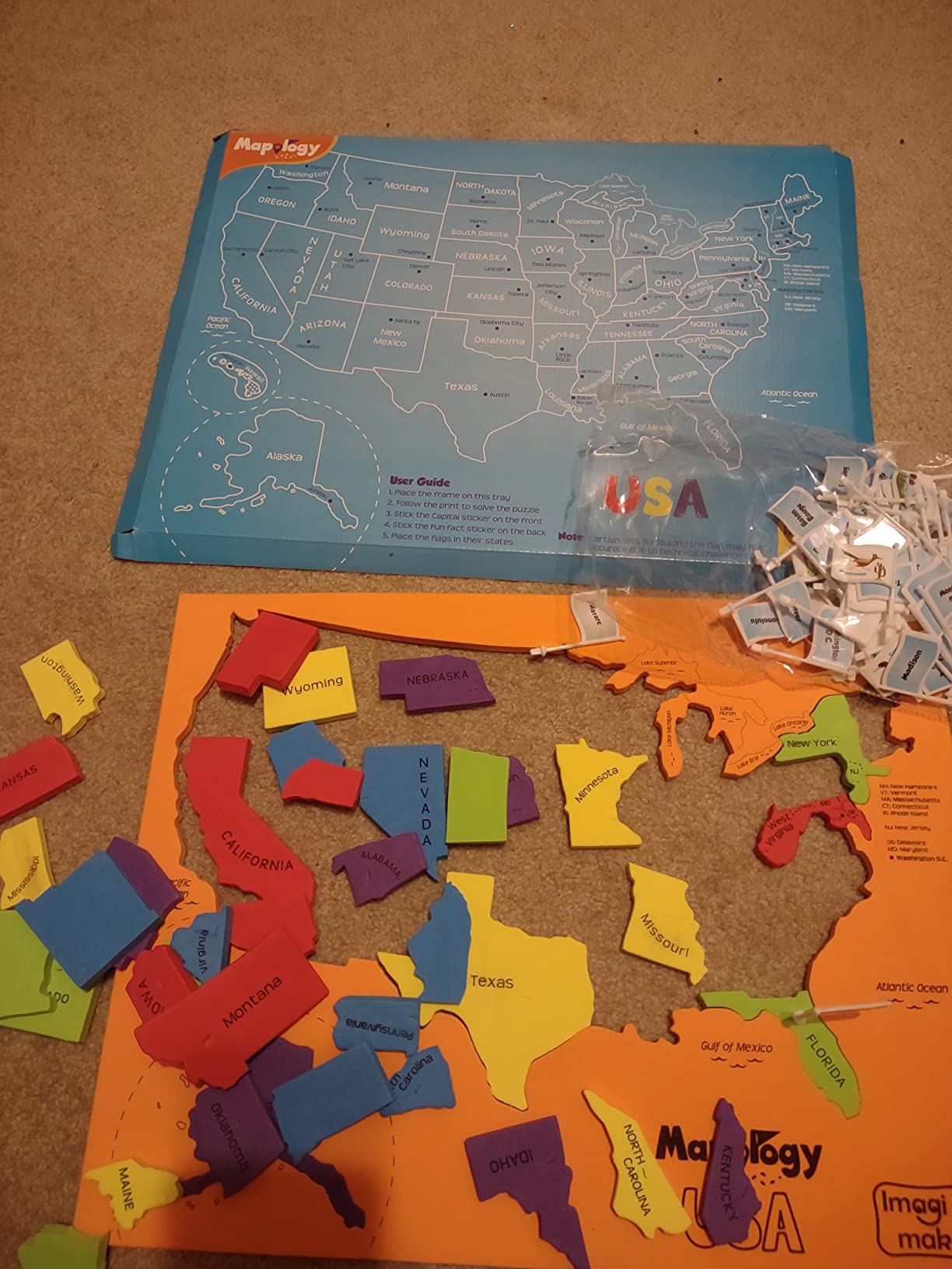 Imagimake Mapology USA Map Jigsaw Puzzle, Learn States, Capitals with Flags customer photo 2