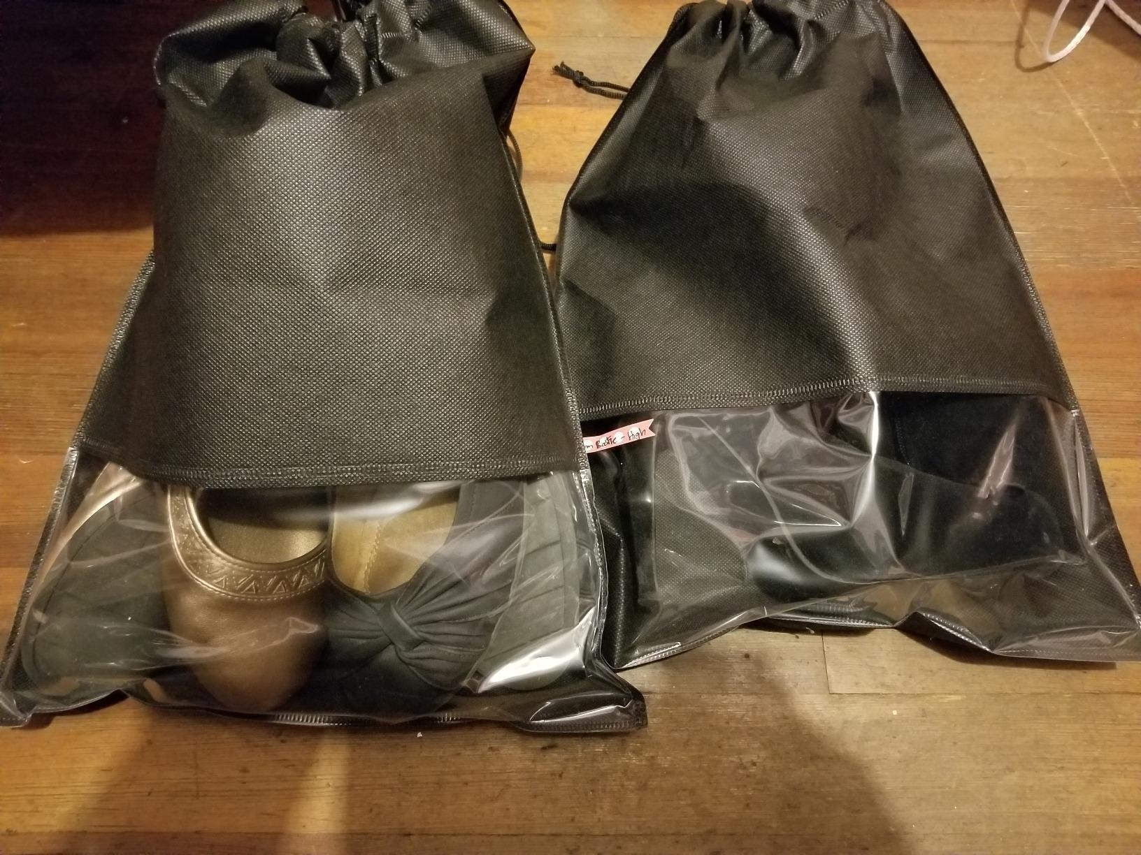 12PCS Travel Shoe Bags with Rope for Men and Women Large Shoes Pouch Storage Packing Organizers, Black customer photo 1