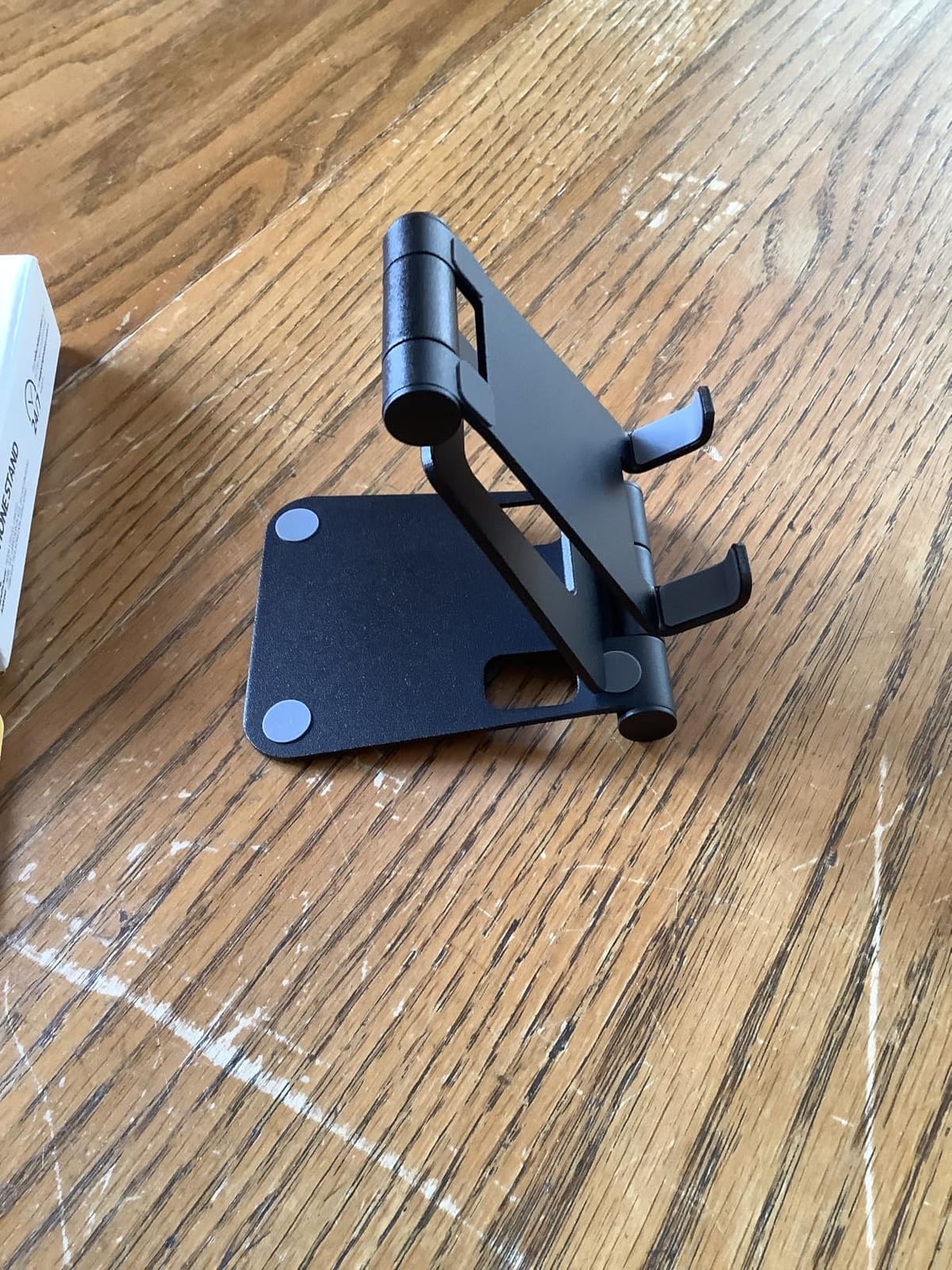 Nulaxy Full Aluminum Dual Folding Cell Phone Stand for Desk, Black customer photo 2
