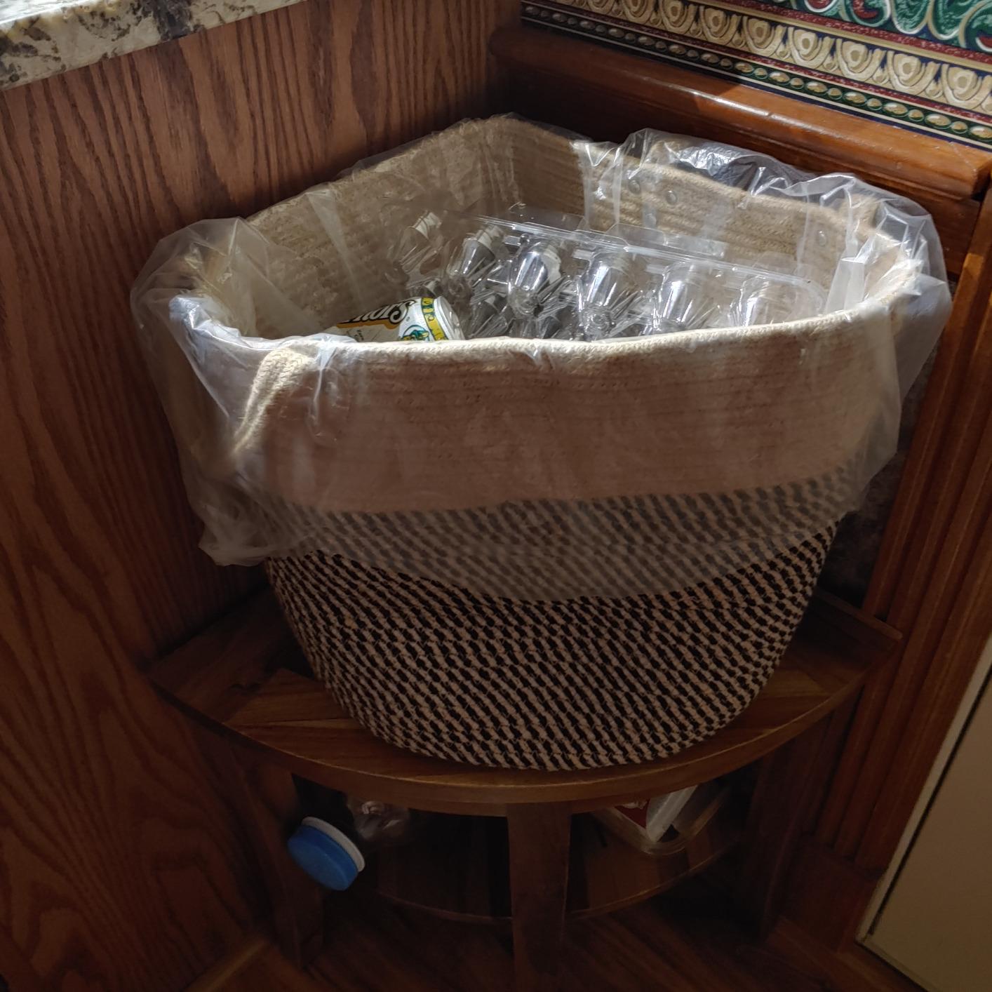 CHICVITA Wicker Storage Basket with Leather Handles, 14
