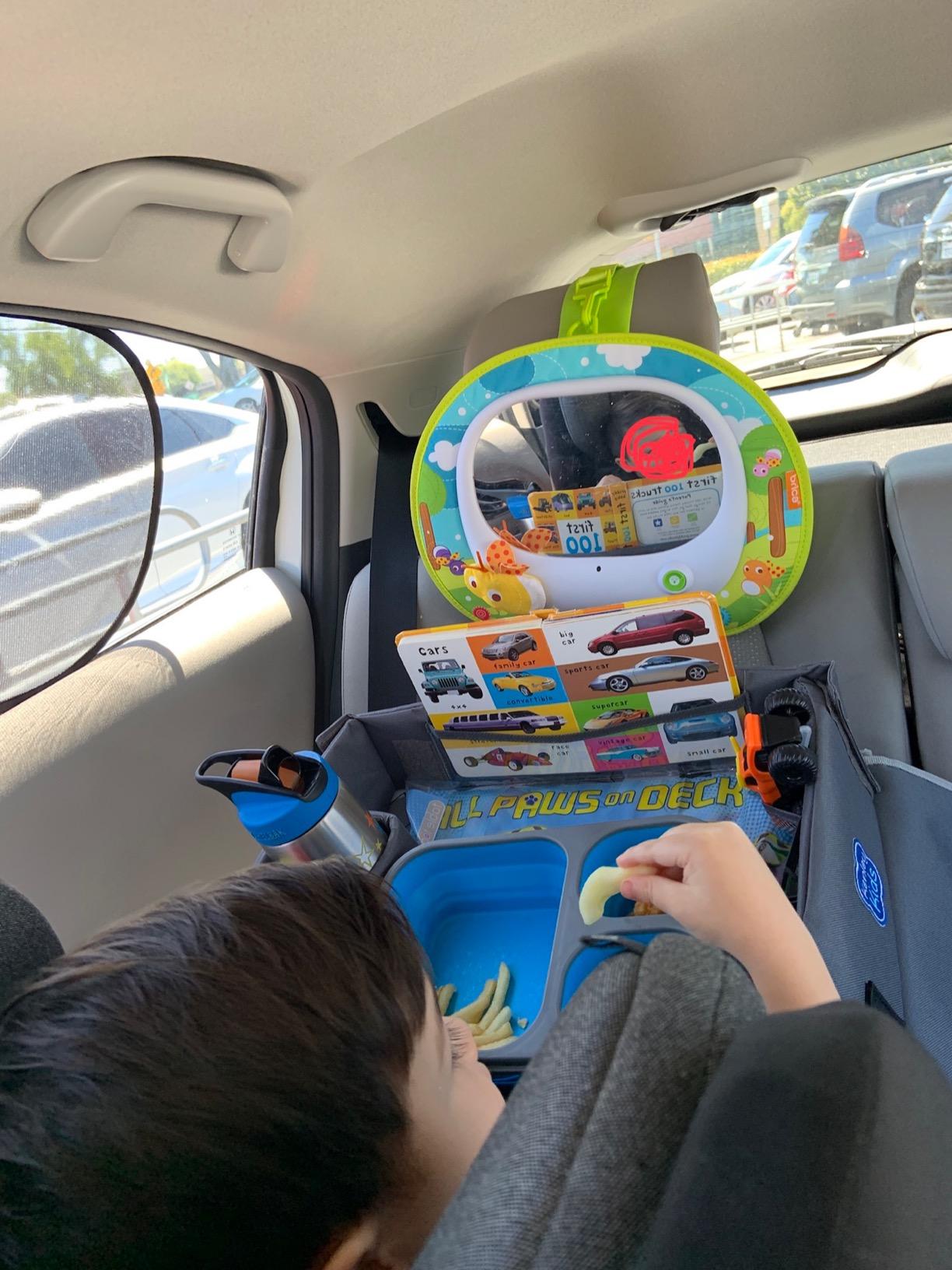 Kenley Kids Travel Tray, Toddler Car Seat Lap Tray, Road Trip Essentials Activity Table (Blue/Gray) customer photo 1