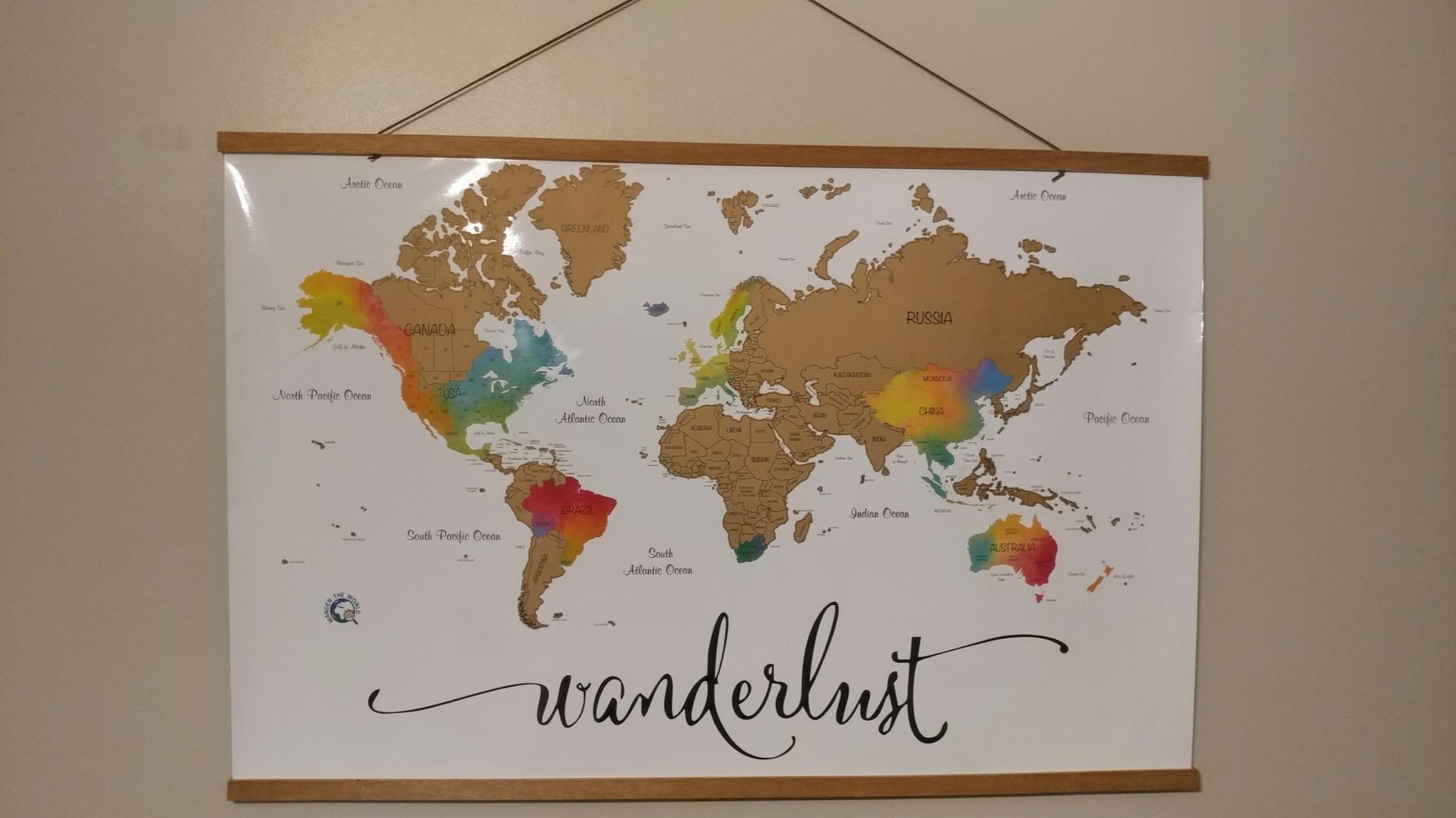 Scratch Off Map of The World | Deluxe Watercolor Wanderlust Edition | XL Size 36